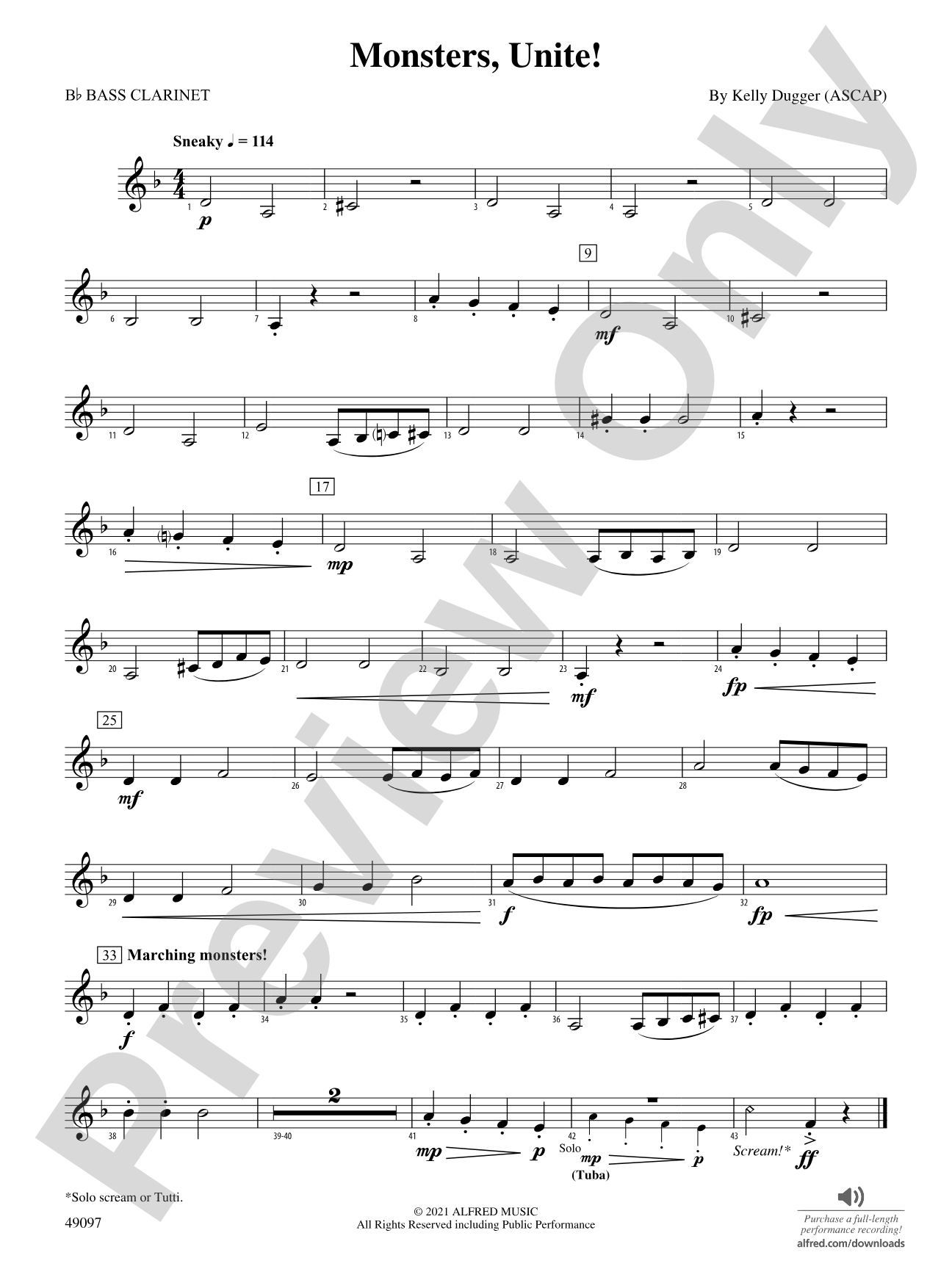 Monsters, Unite!: B-flat Bass Clarinet