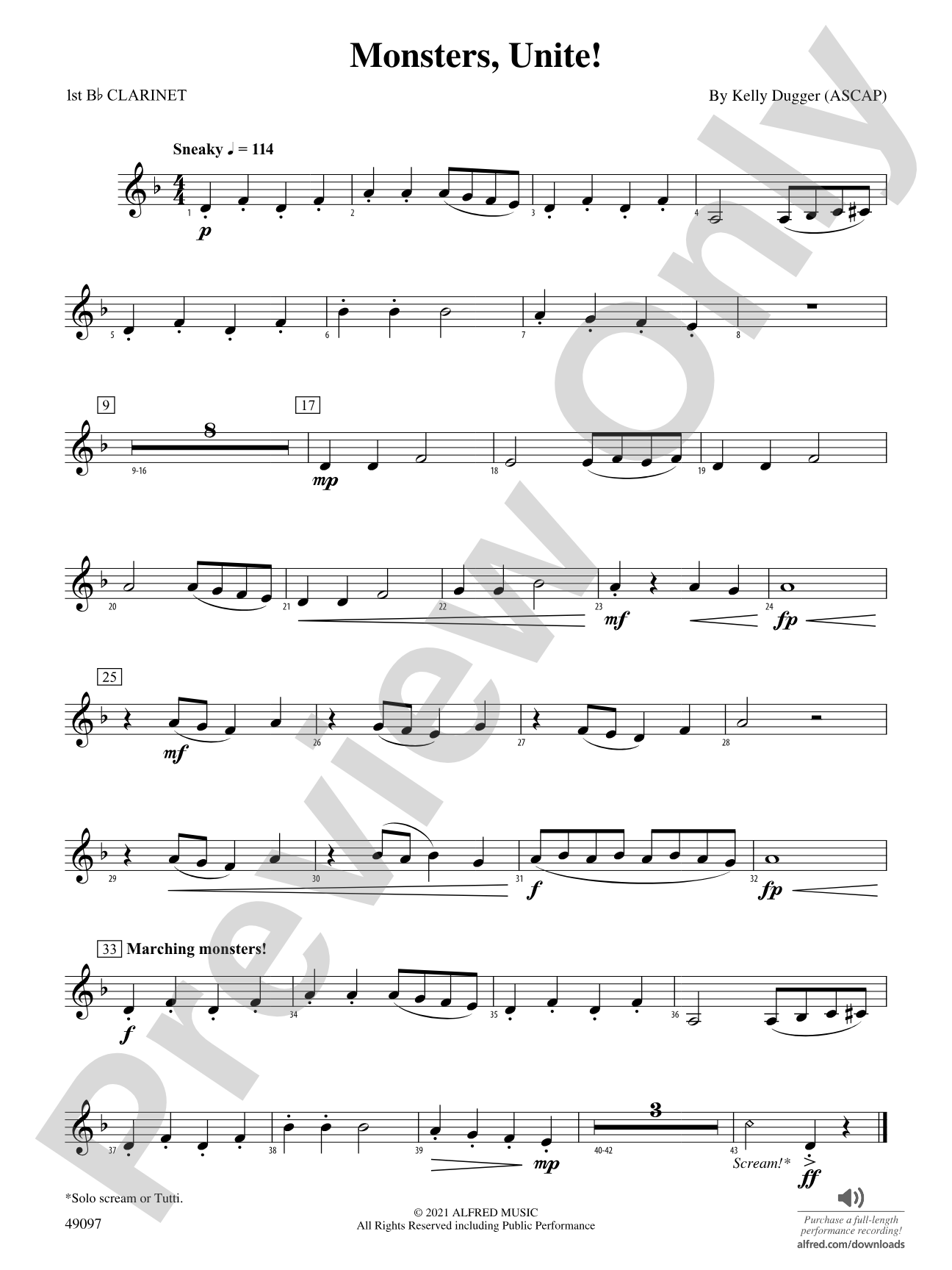 Monsters, Unite!: 1st B-flat Clarinet