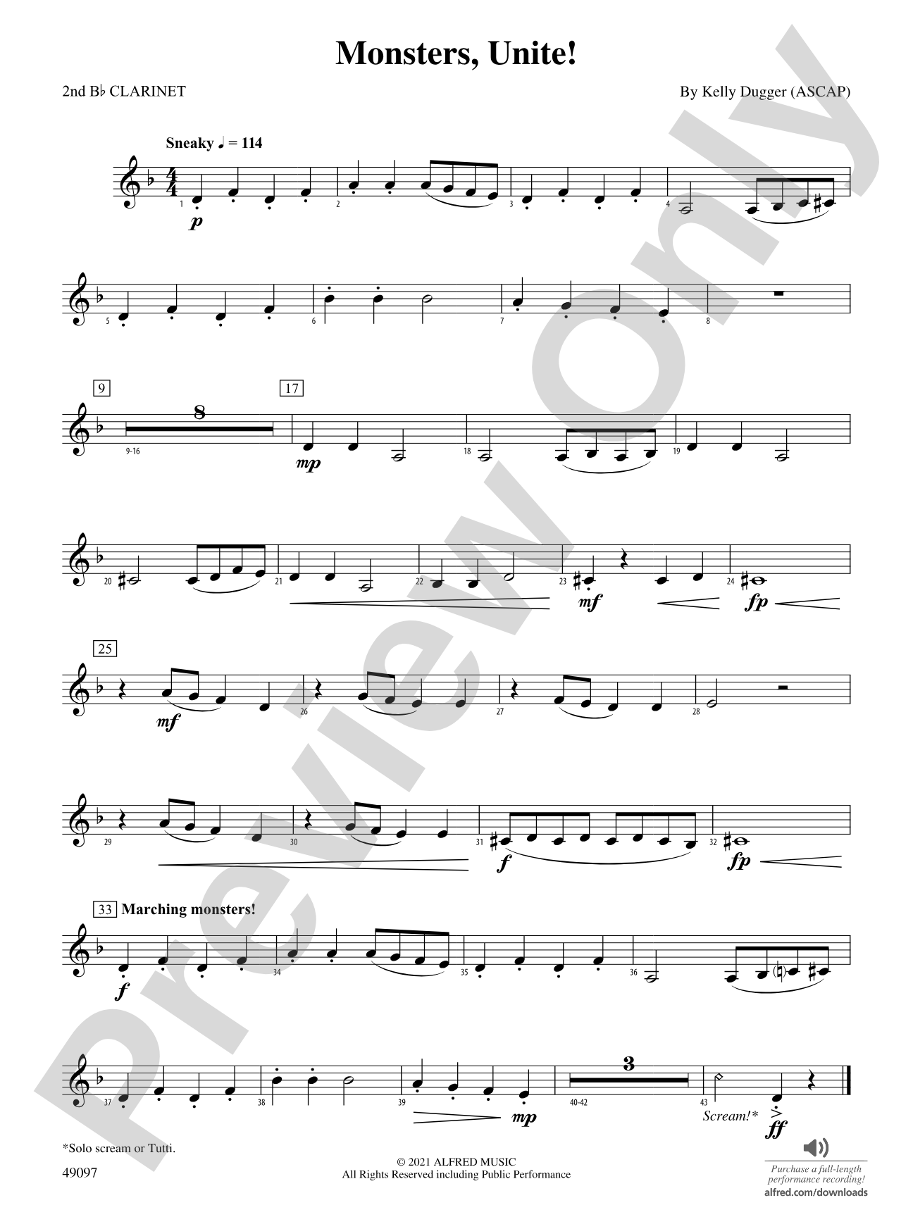 Monsters, Unite!: 2nd B-flat Clarinet