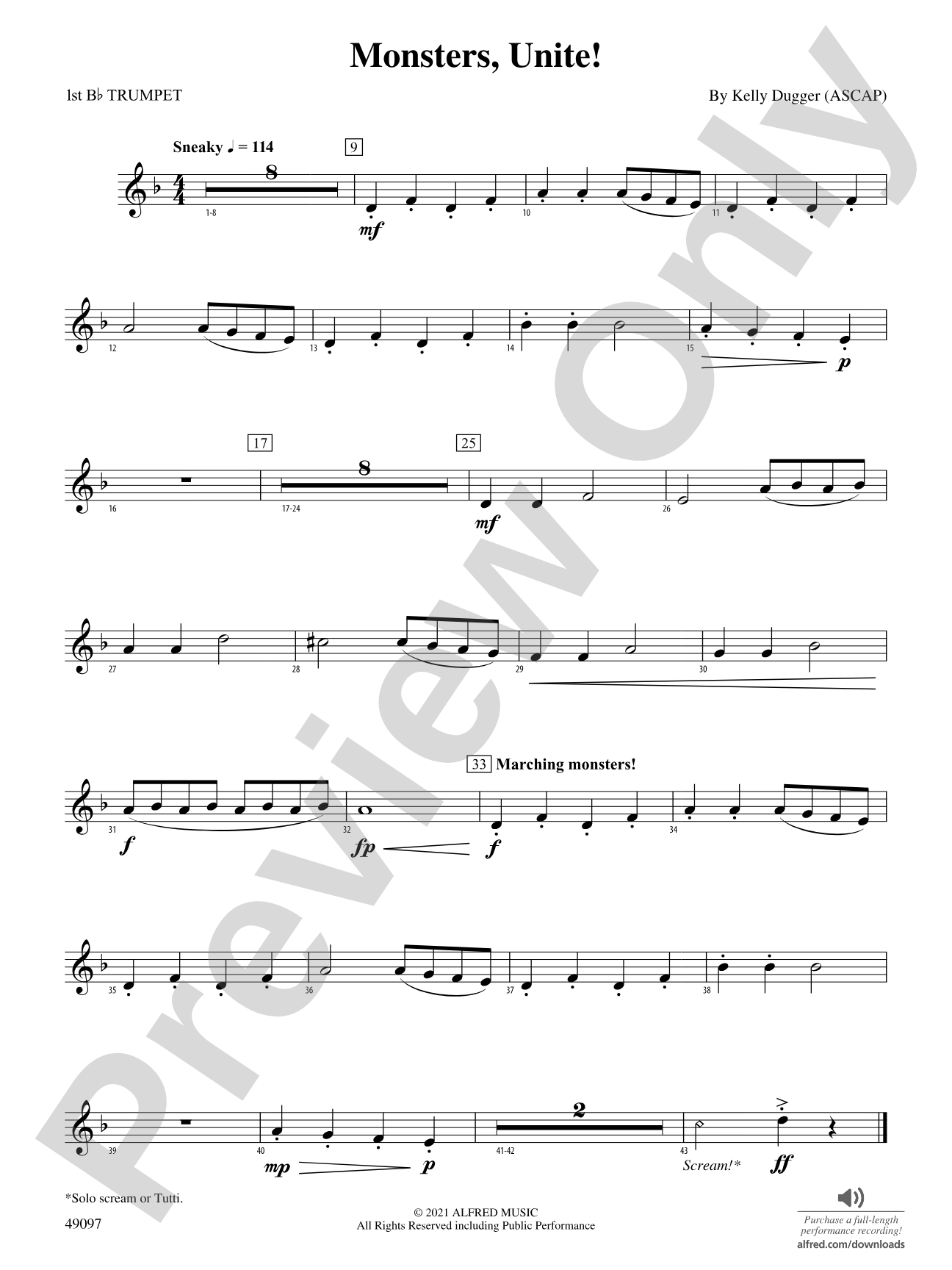 Monsters, Unite!: 1st B-flat Trumpet