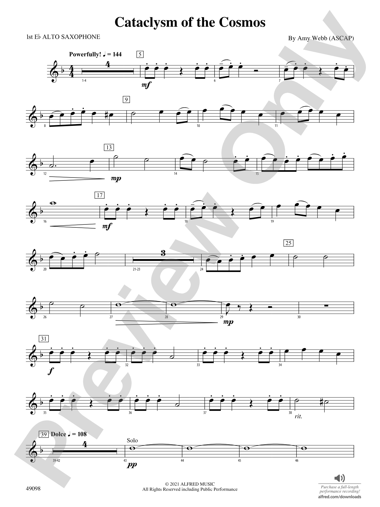 Cataclysm of the Cosmos: E-flat Alto Saxophone