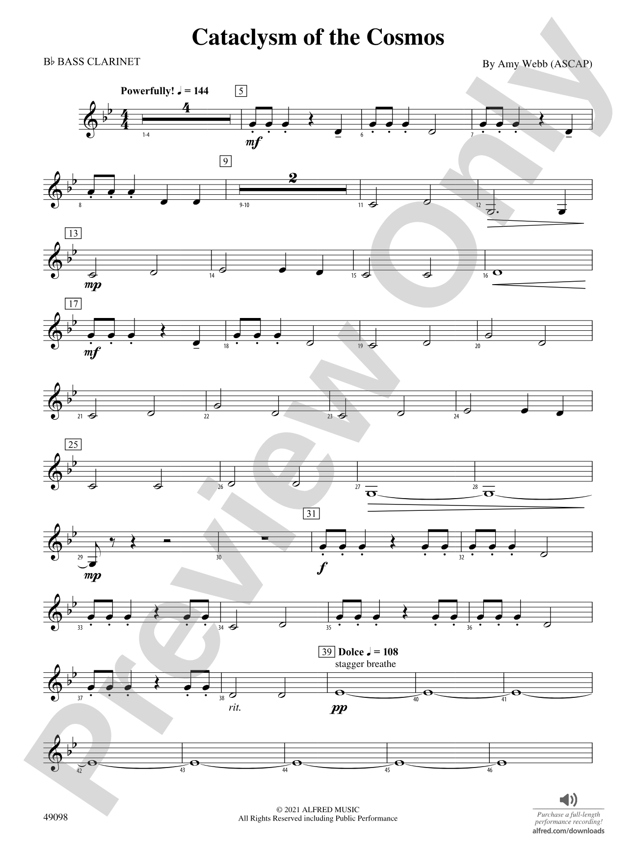 Cataclysm of the Cosmos: B-flat Bass Clarinet