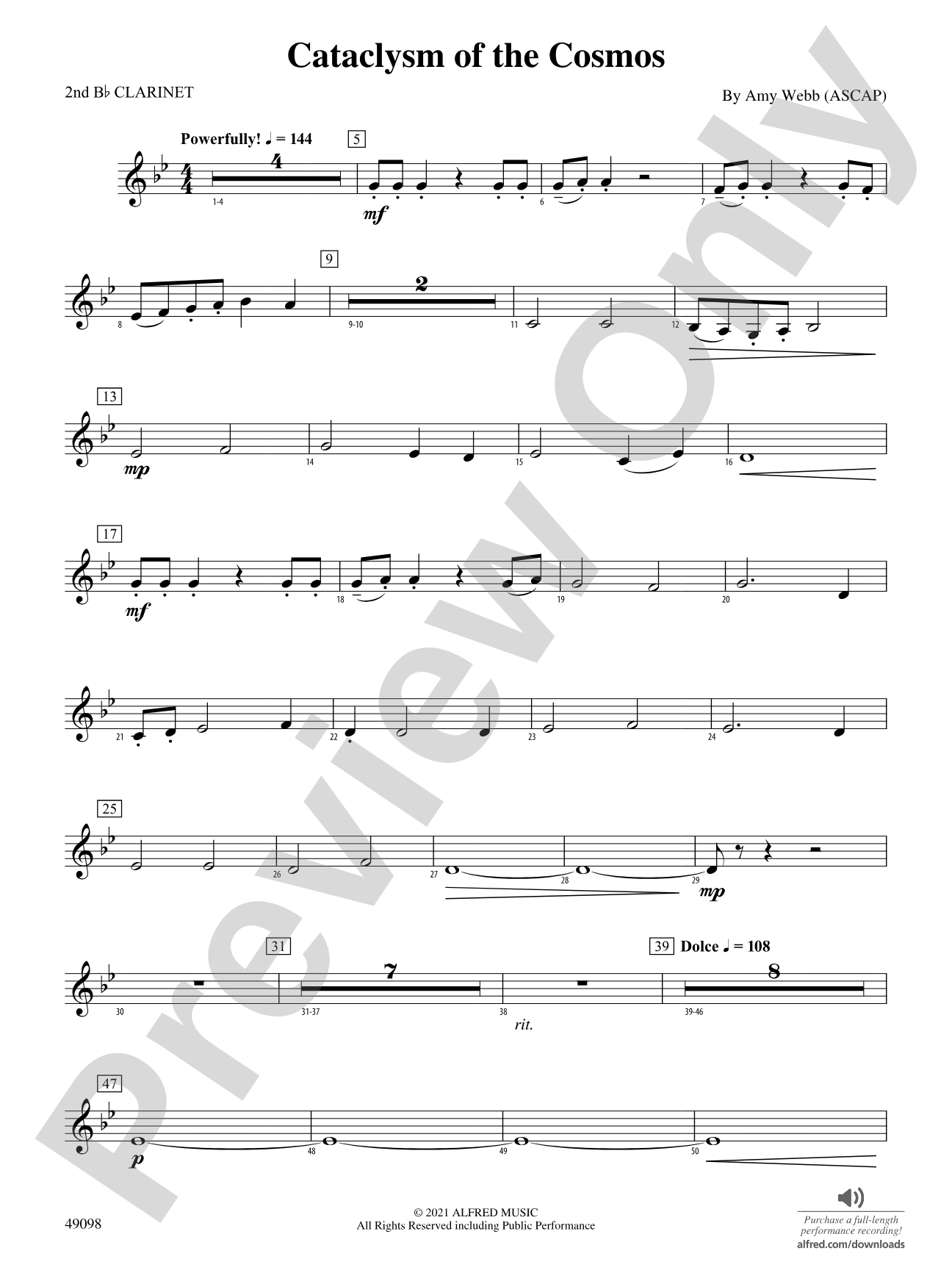 Cataclysm of the Cosmos: 2nd B-flat Clarinet