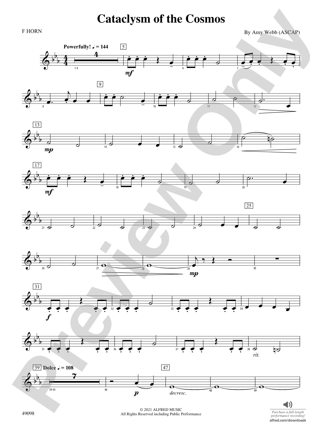 Cataclysm of the Cosmos: 1st F Horn