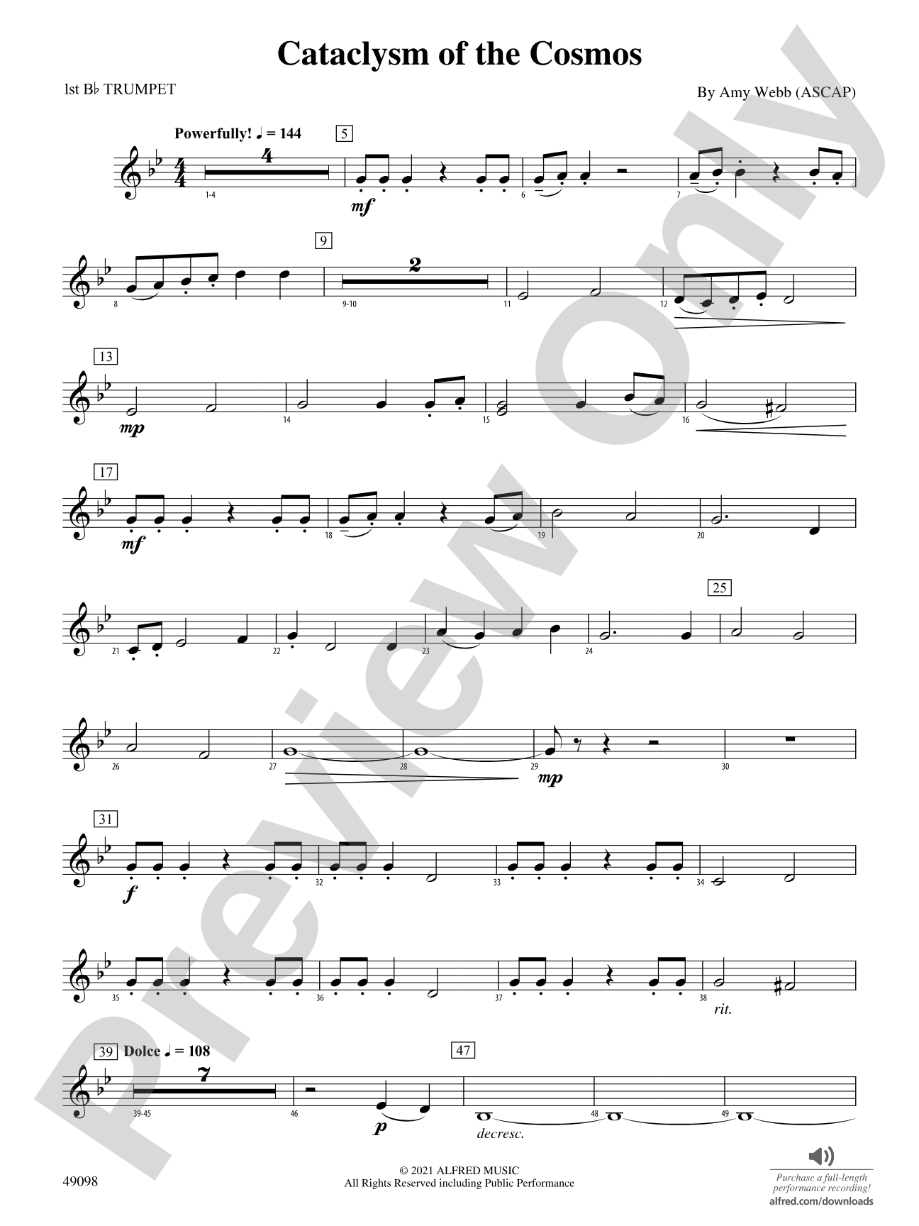 Cataclysm of the Cosmos: 1st B-flat Trumpet