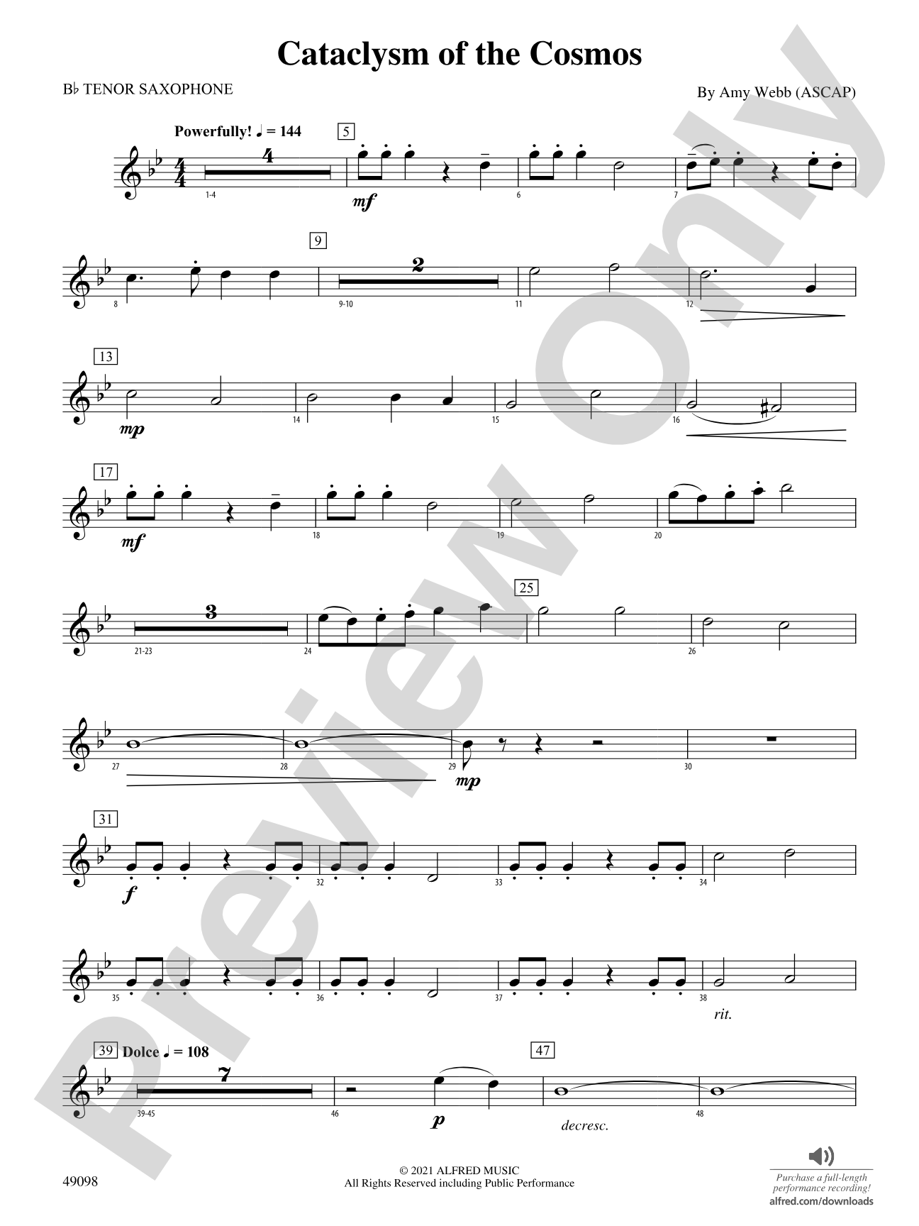 Cataclysm of the Cosmos: B-flat Tenor Saxophone