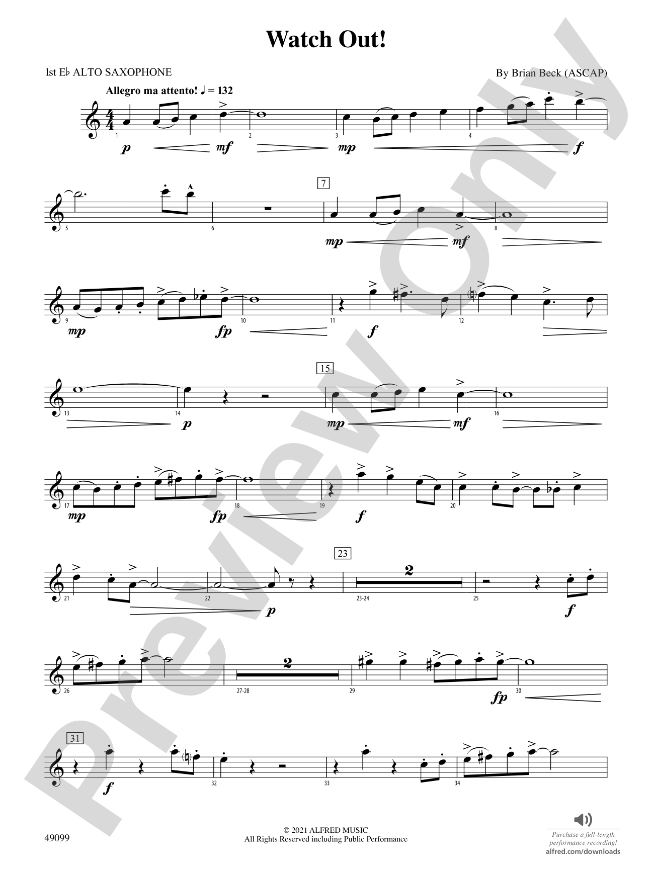 Watch Out!: E-flat Alto Saxophone