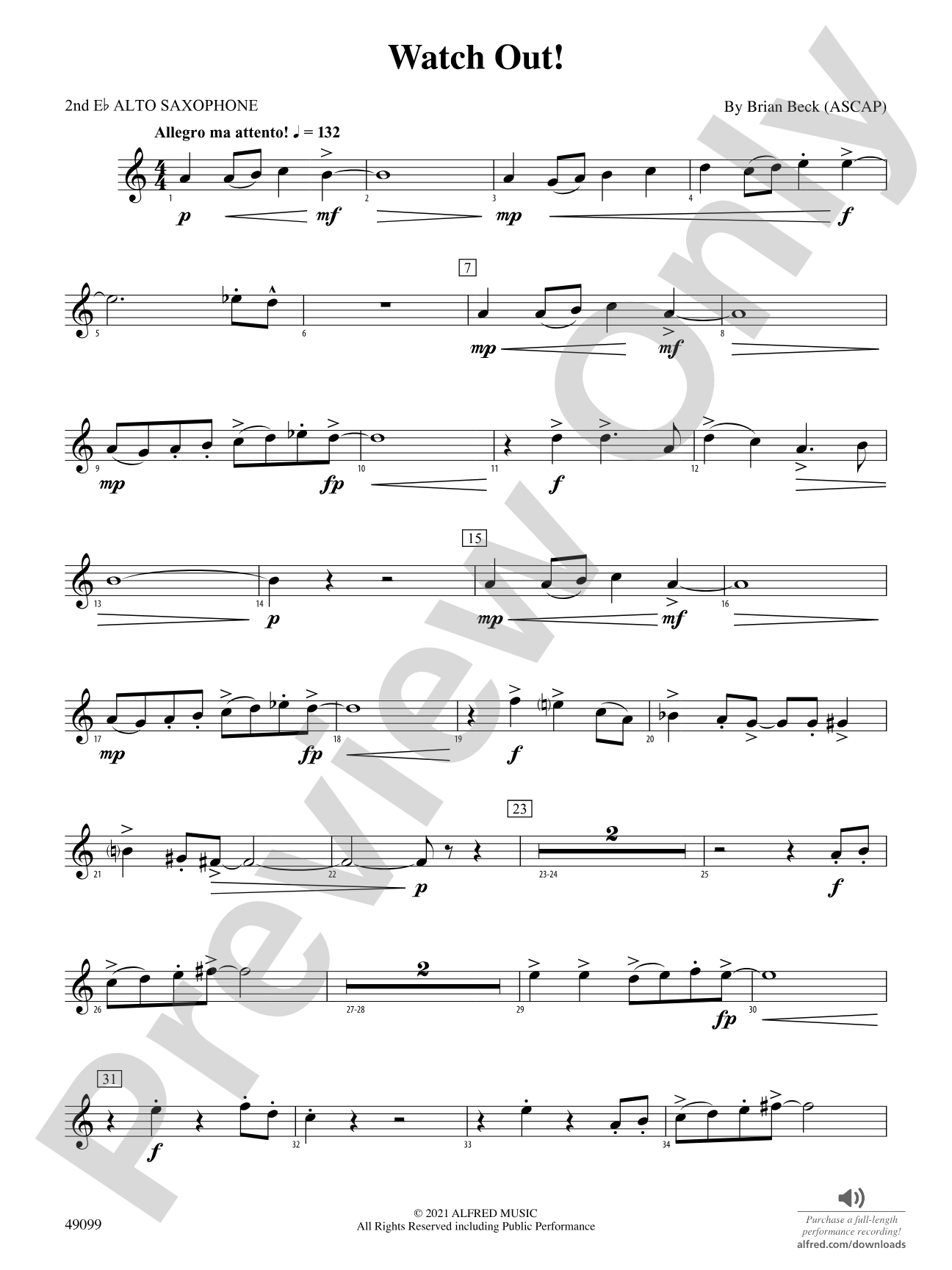 Watch Out!: 2nd E-flat Alto Saxophone