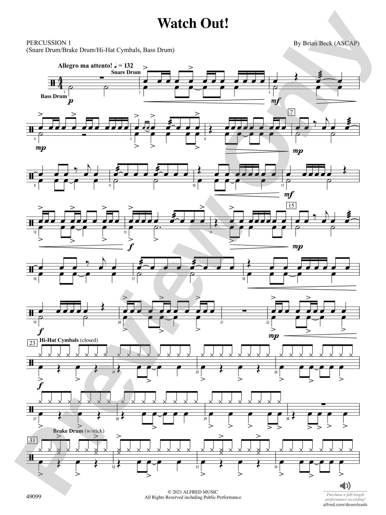 Watch Out!: 1st Percussion