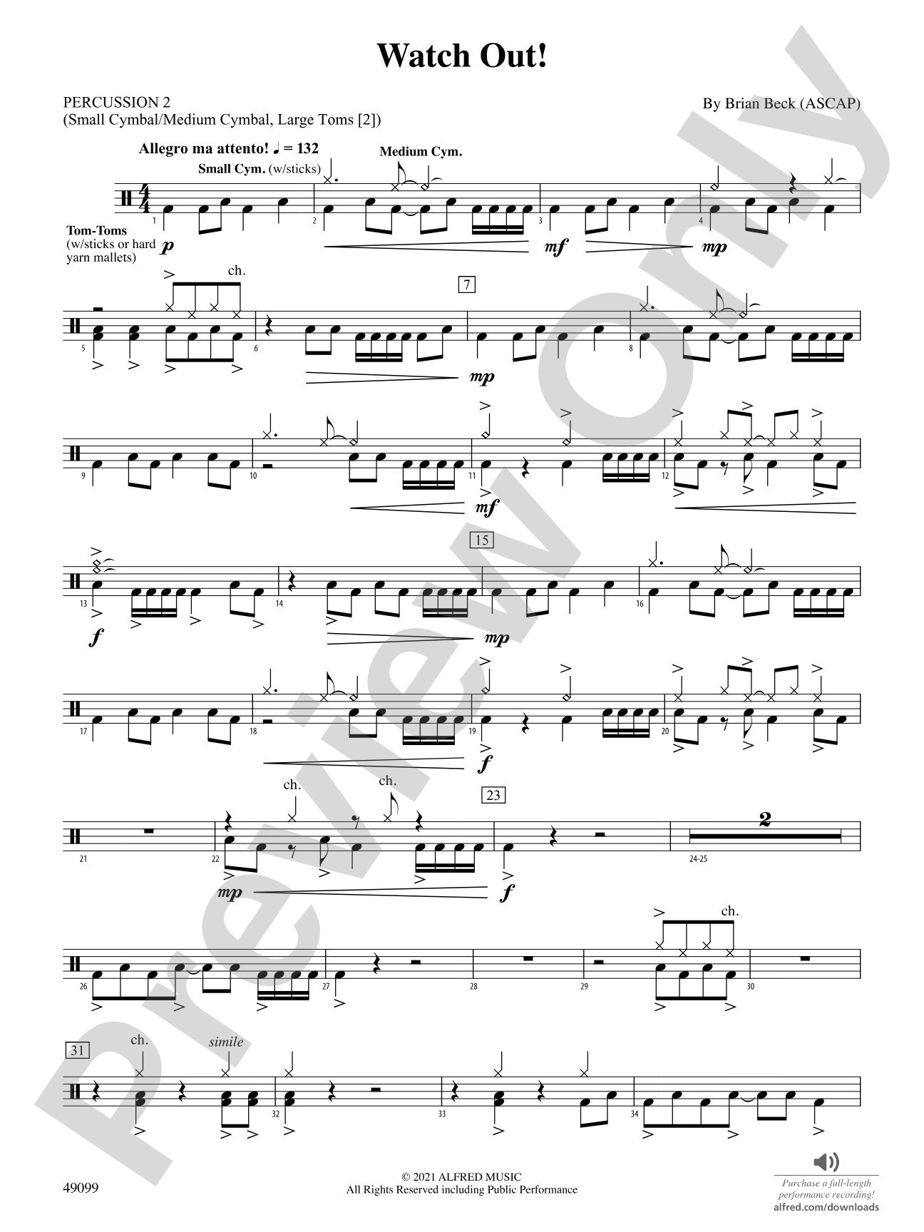 Watch Out!: 2nd Percussion