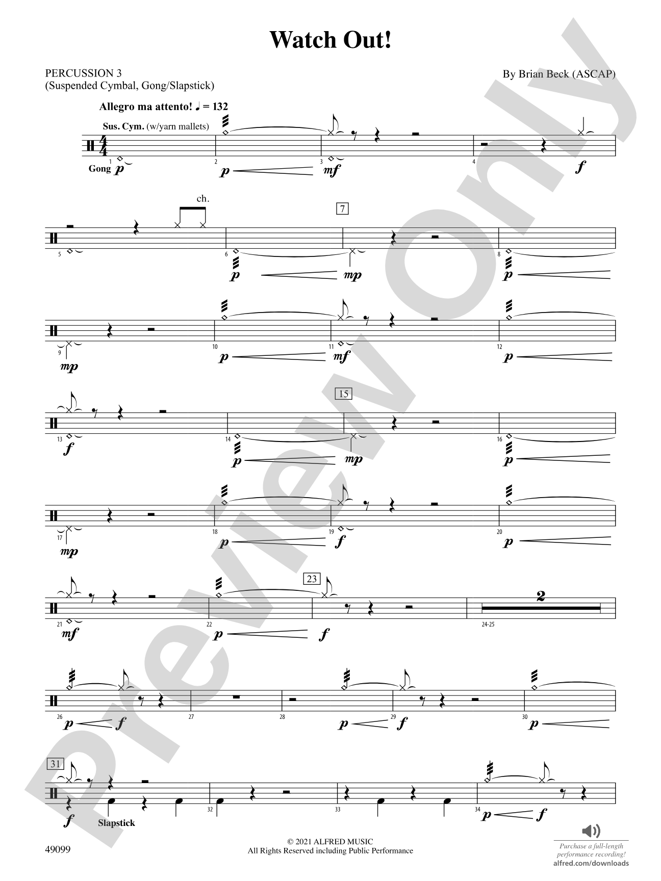 Watch Out!: 3rd Percussion