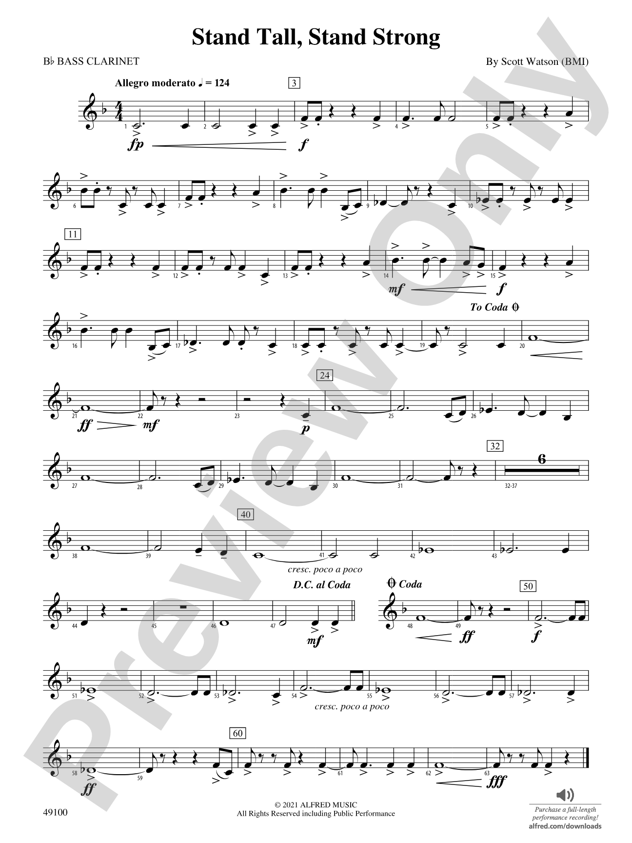 Stand Tall, Stand Strong: B-flat Bass Clarinet