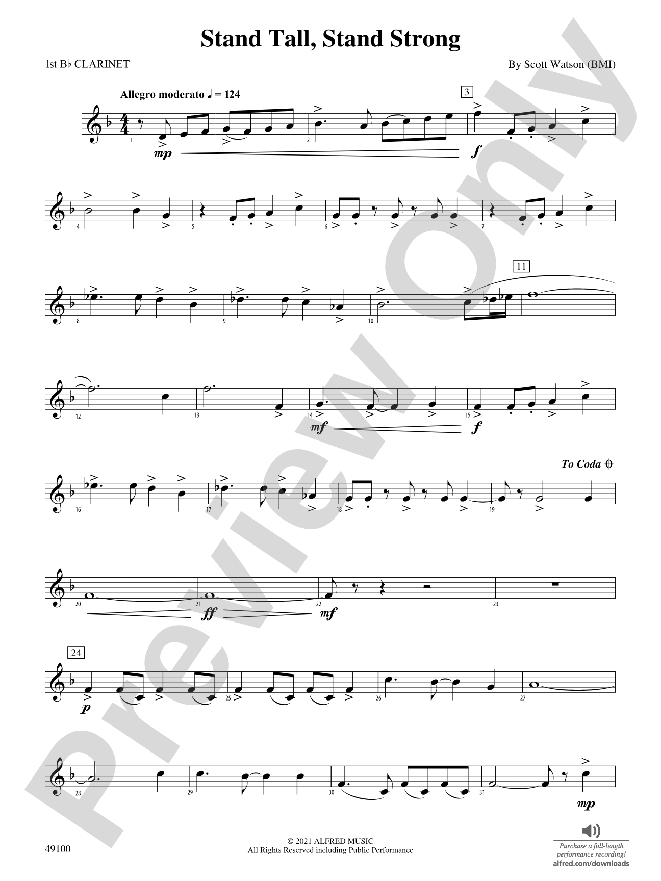Stand Tall, Stand Strong: 1st B-flat Clarinet
