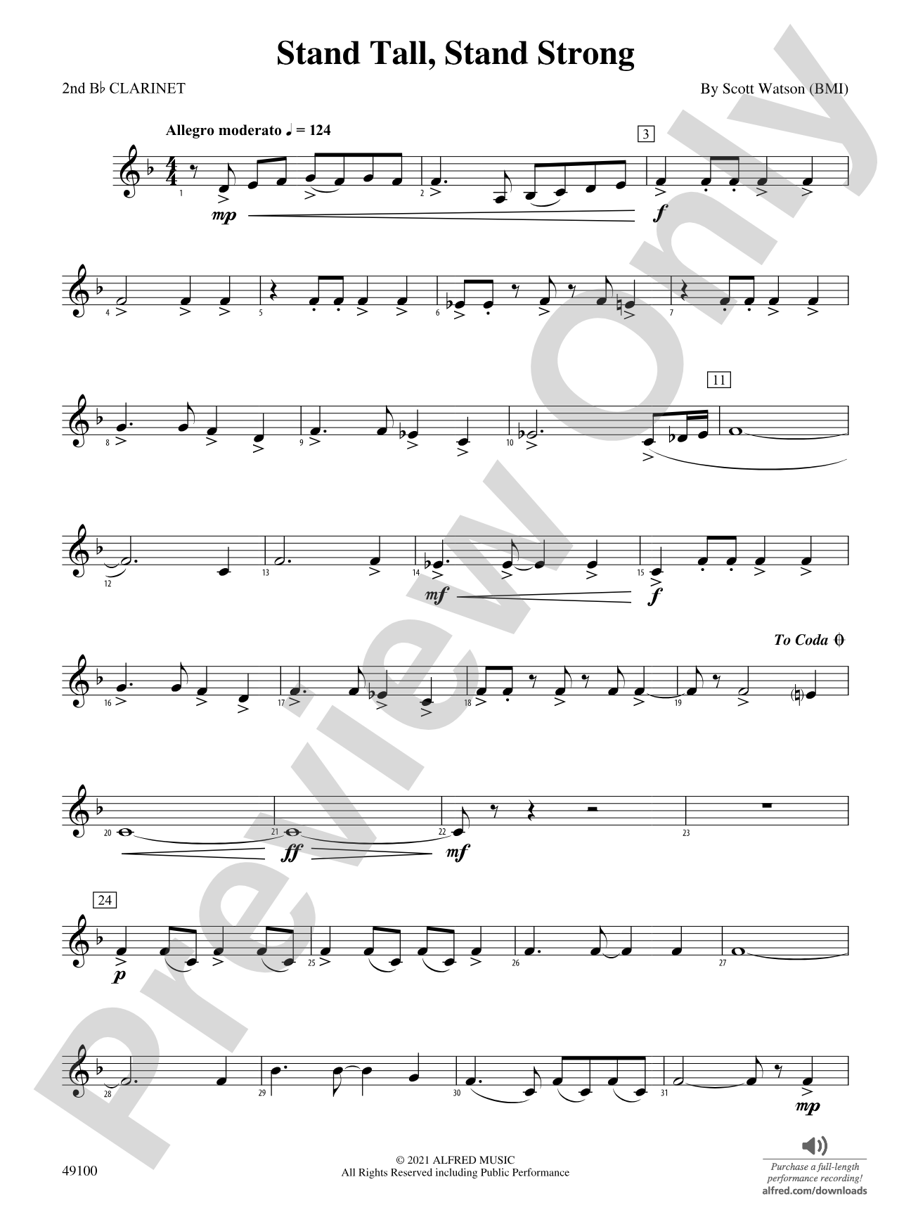 Stand Tall, Stand Strong: 2nd B-flat Clarinet