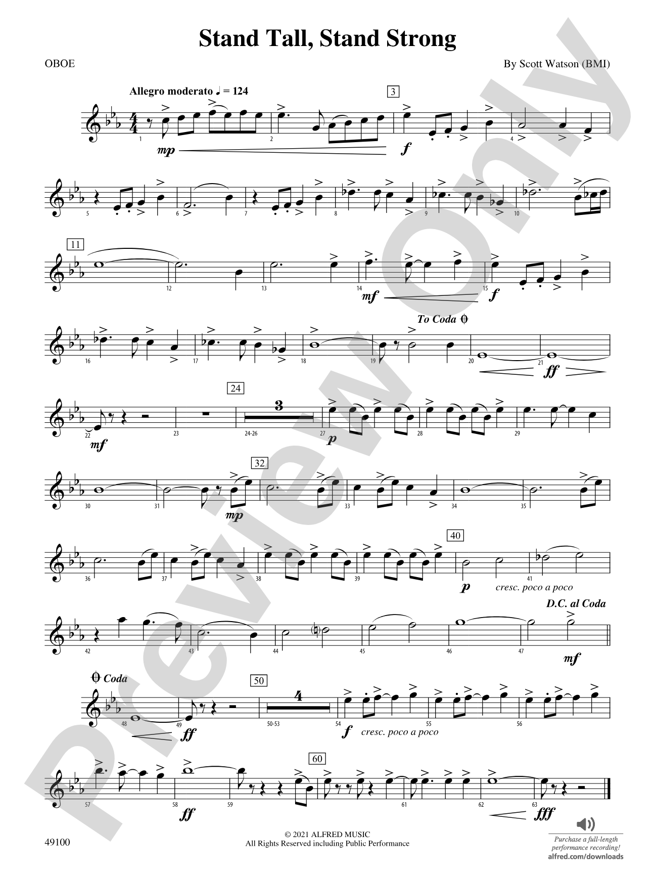 Stand Tall, Stand Strong: Oboe