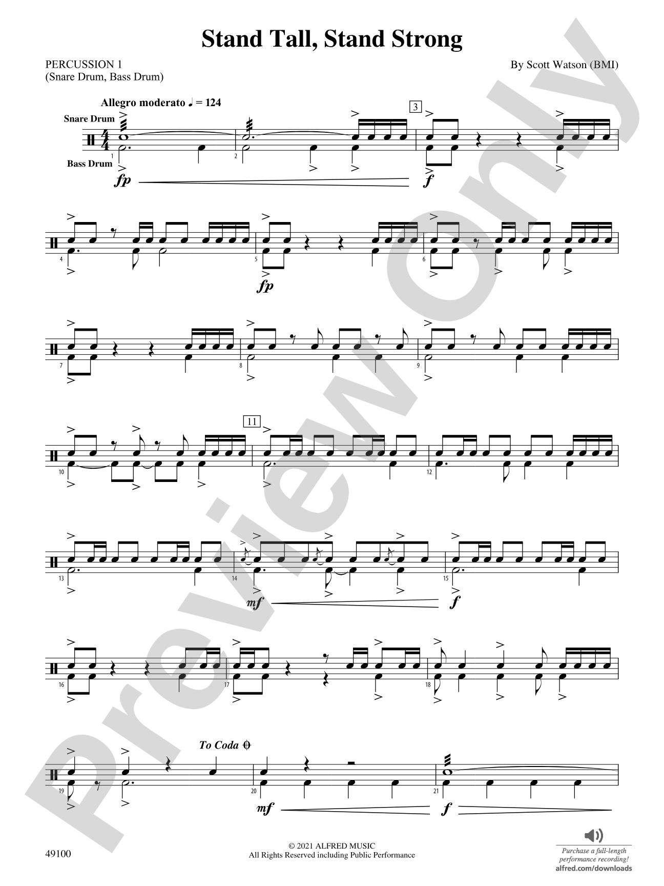 Stand Tall, Stand Strong: 1st Percussion