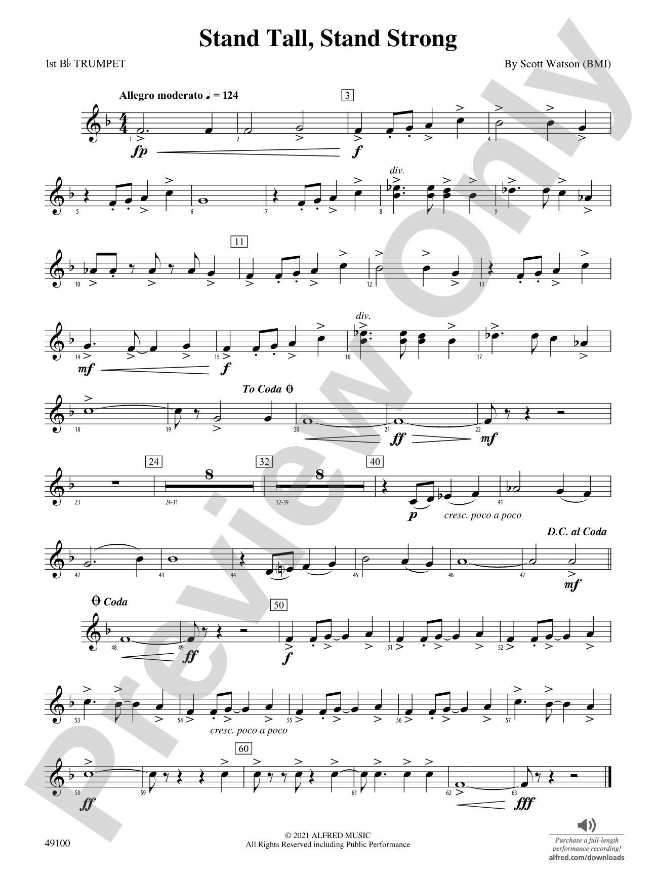 Stand Tall, Stand Strong: 1st B-flat Trumpet