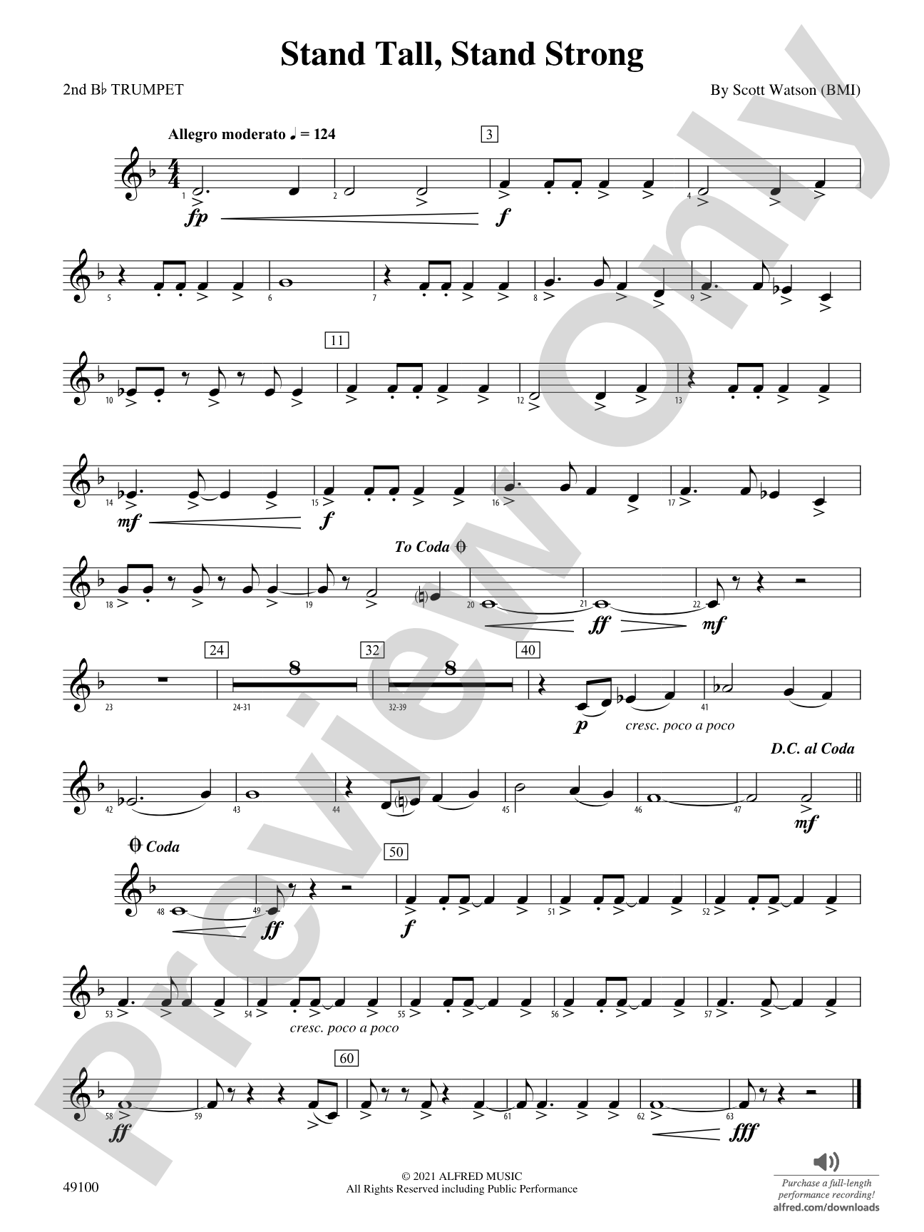 Stand Tall, Stand Strong: 2nd B-flat Trumpet