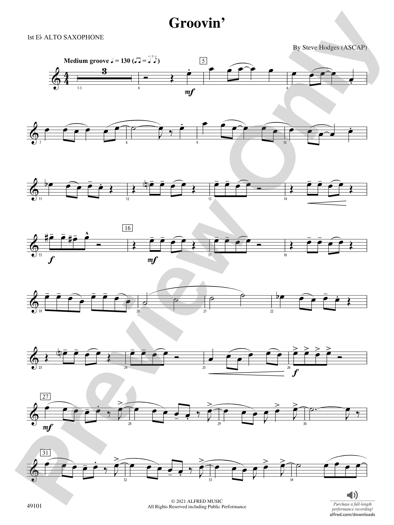 Groovin': E-flat Alto Saxophone