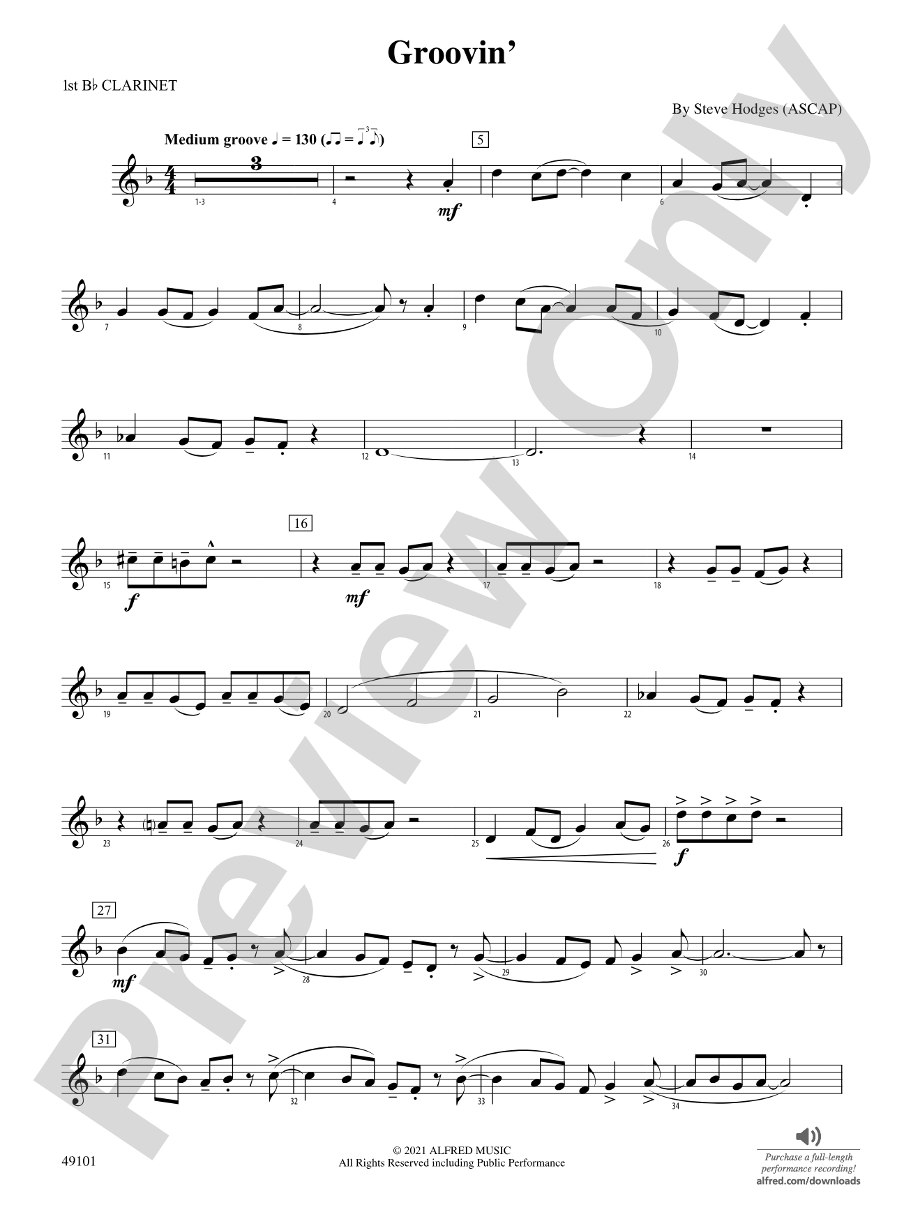 Groovin': 1st B-flat Clarinet