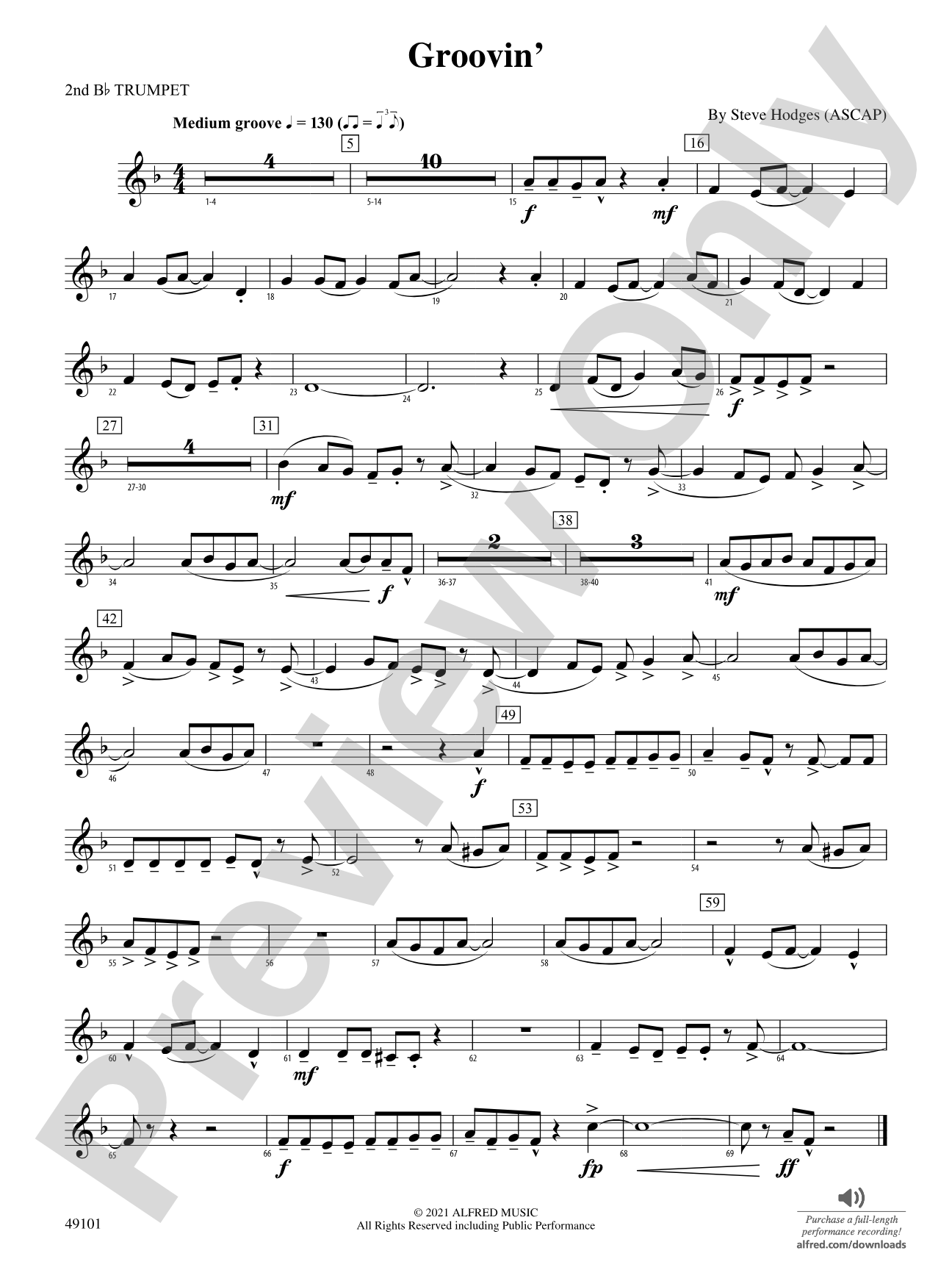 Groovin': 2nd B-flat Trumpet