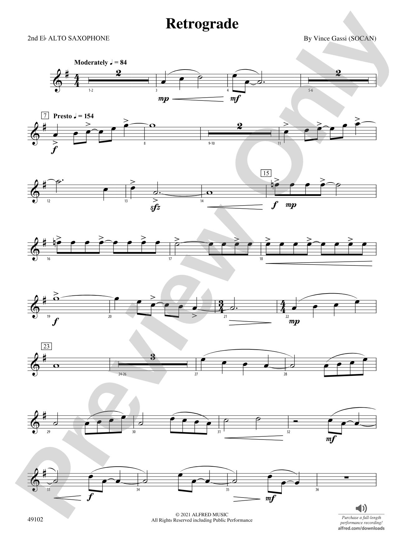 Retrograde: 2nd E-flat Alto Saxophone