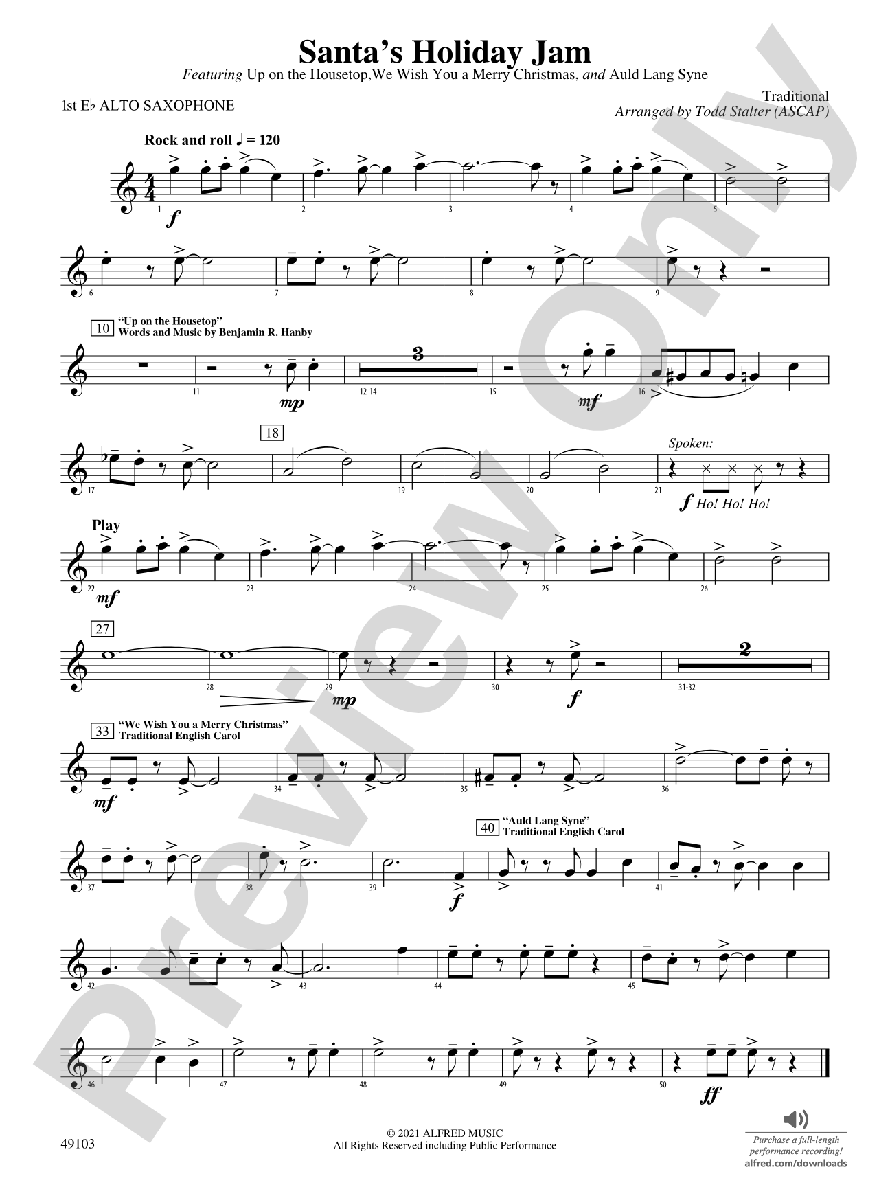 Santa's Holiday Jam: E-flat Alto Saxophone