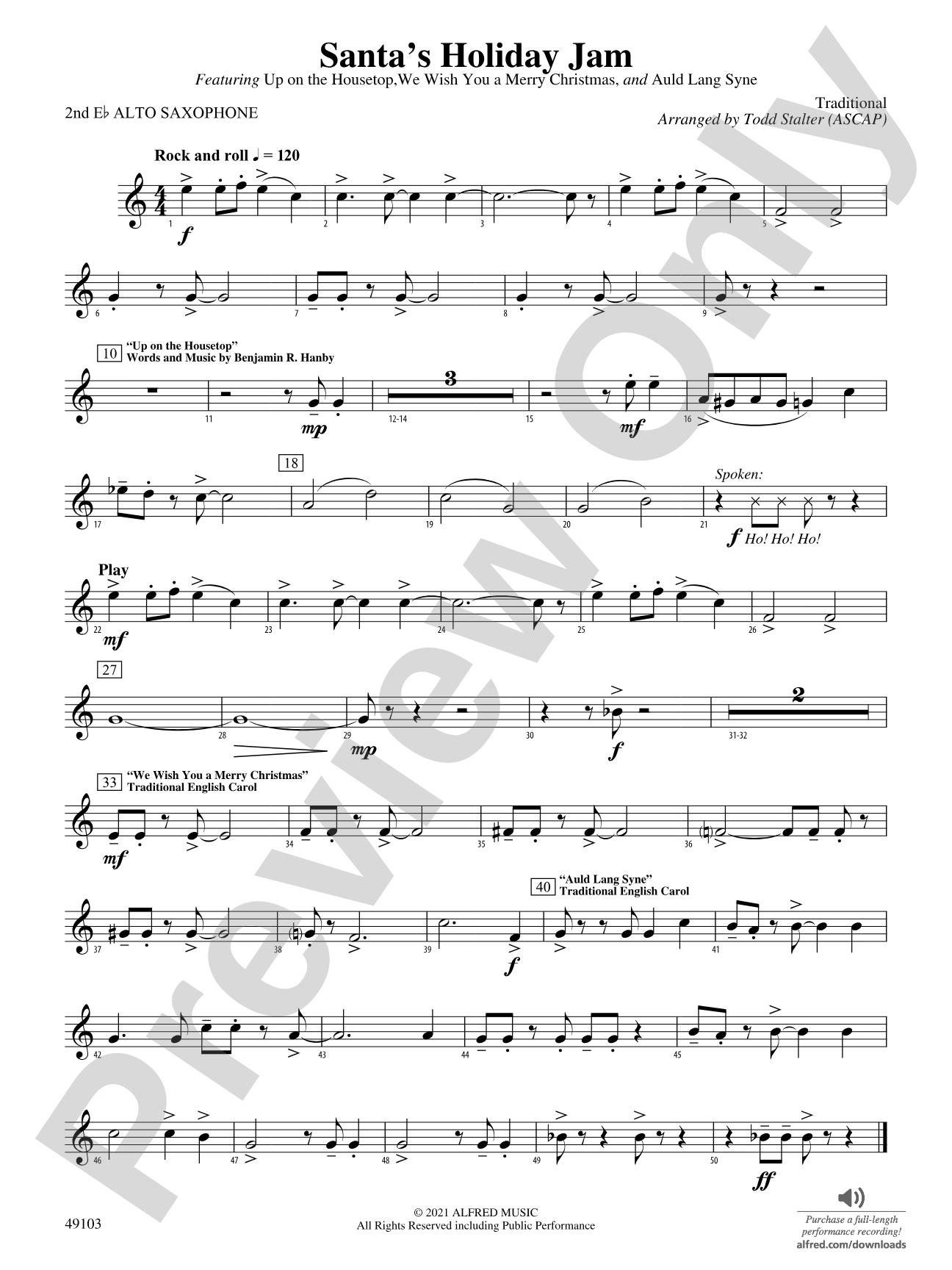 Santa's Holiday Jam: 2nd E-flat Alto Saxophone