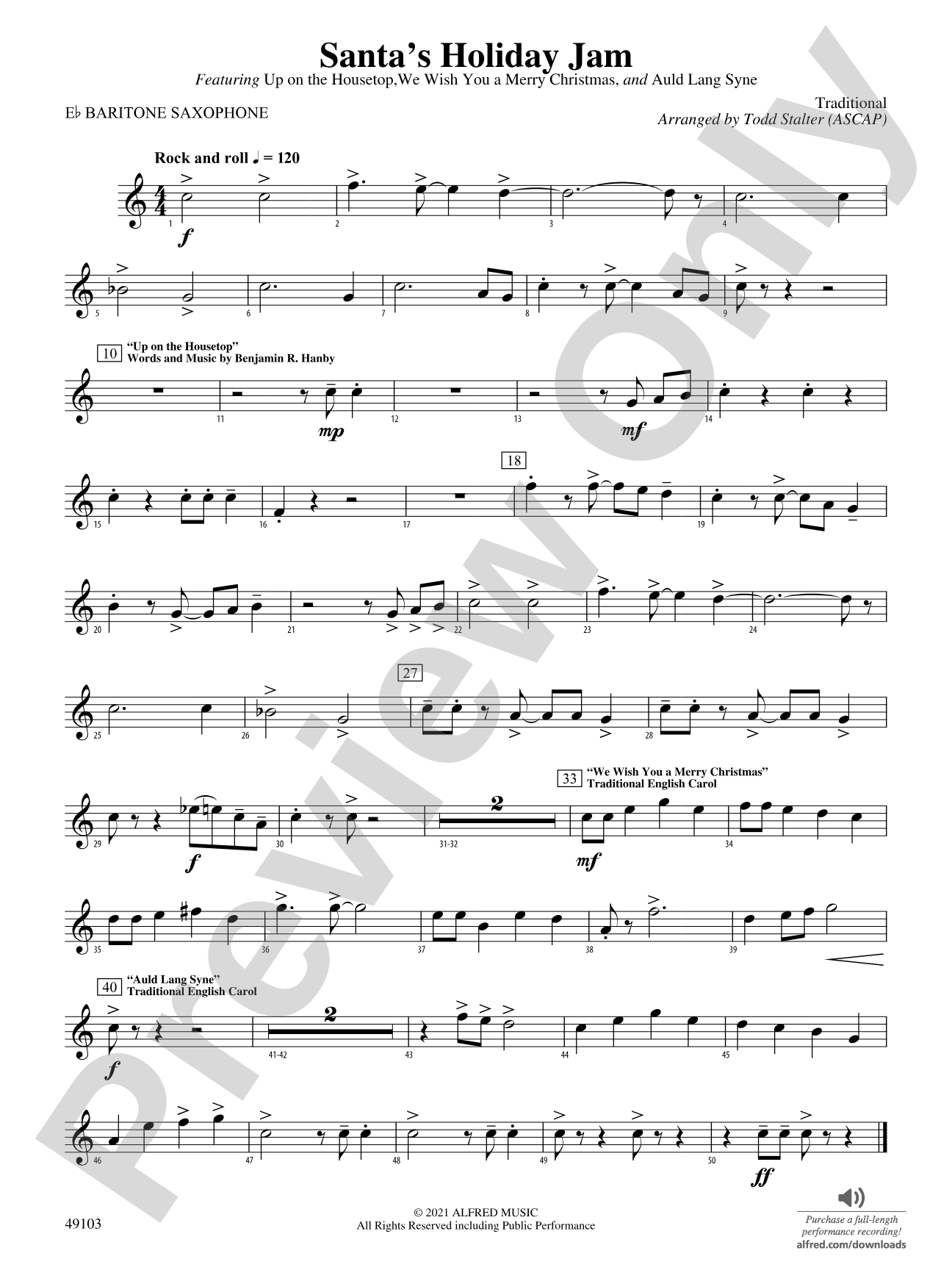 Santa's Holiday Jam: E-flat Baritone Saxophone