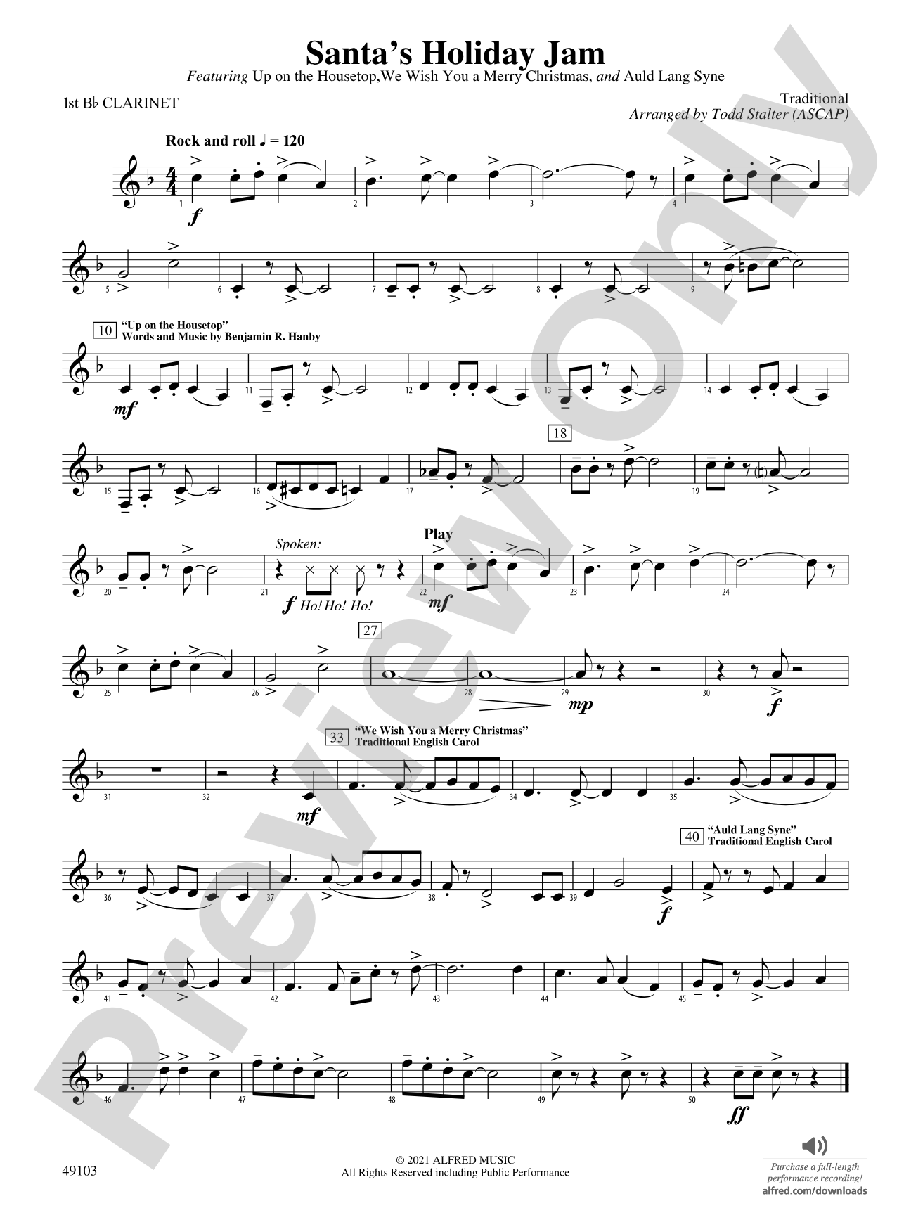 Santa's Holiday Jam: 1st B-flat Clarinet