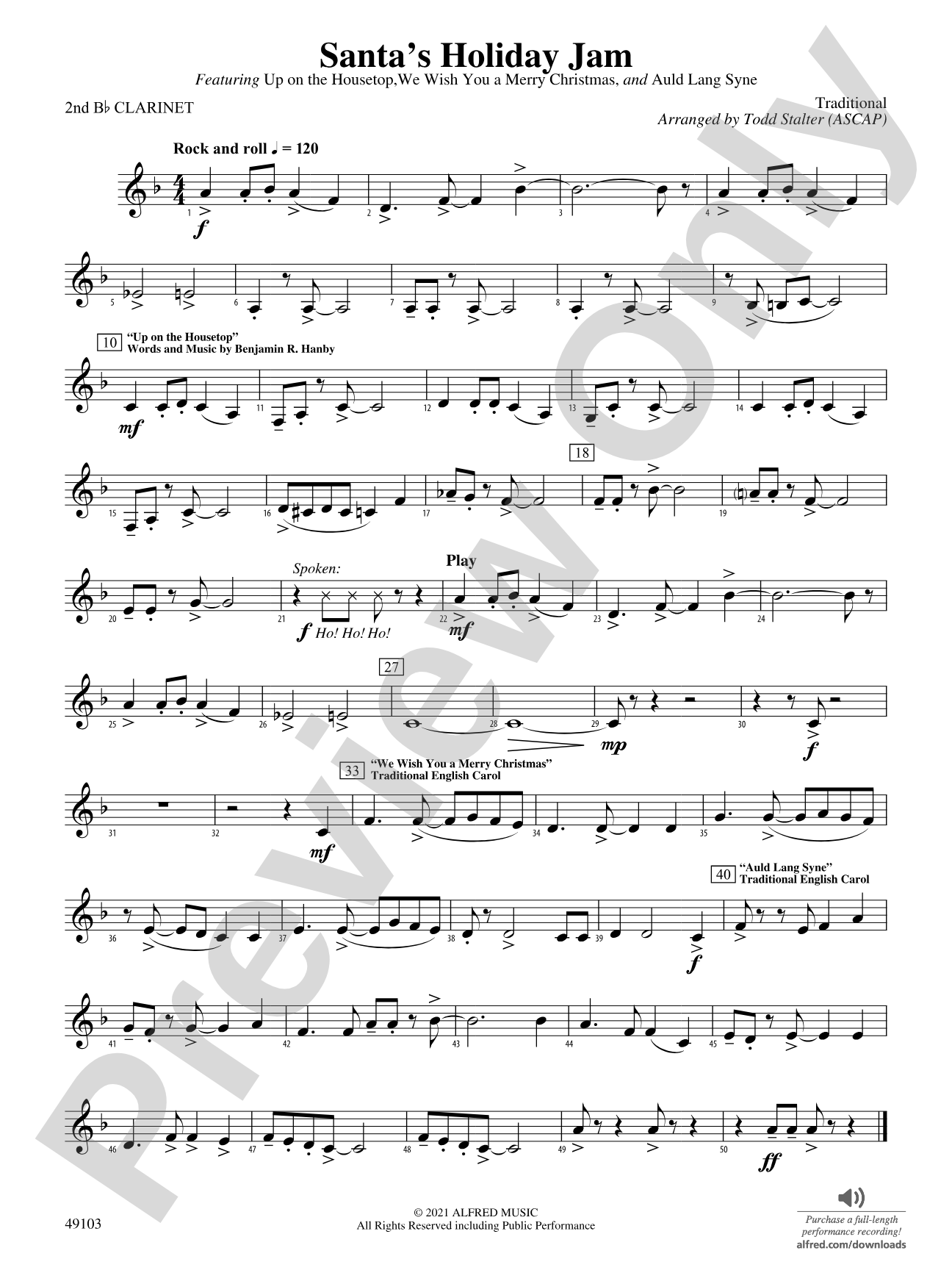 Santa's Holiday Jam: 2nd B-flat Clarinet
