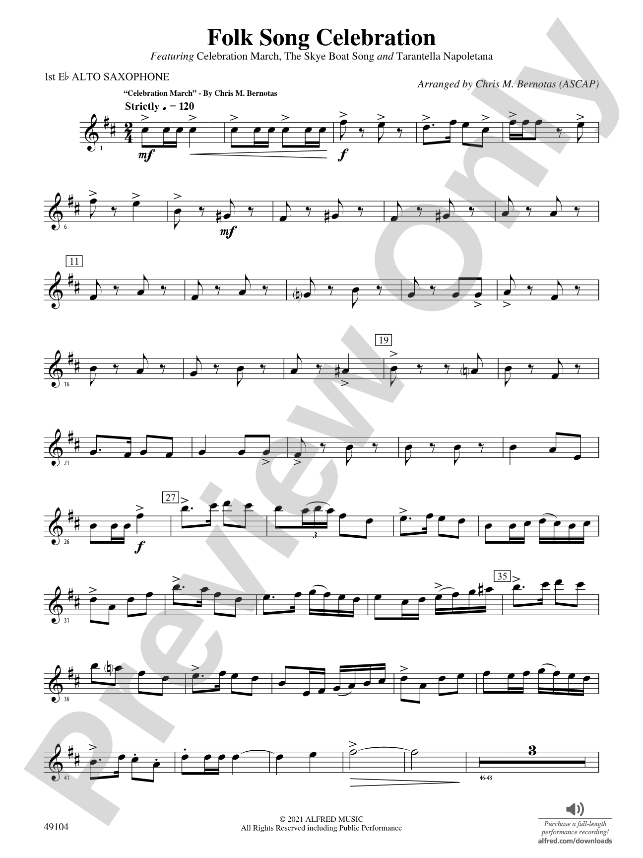 Folk Song Celebration: E-flat Alto Saxophone