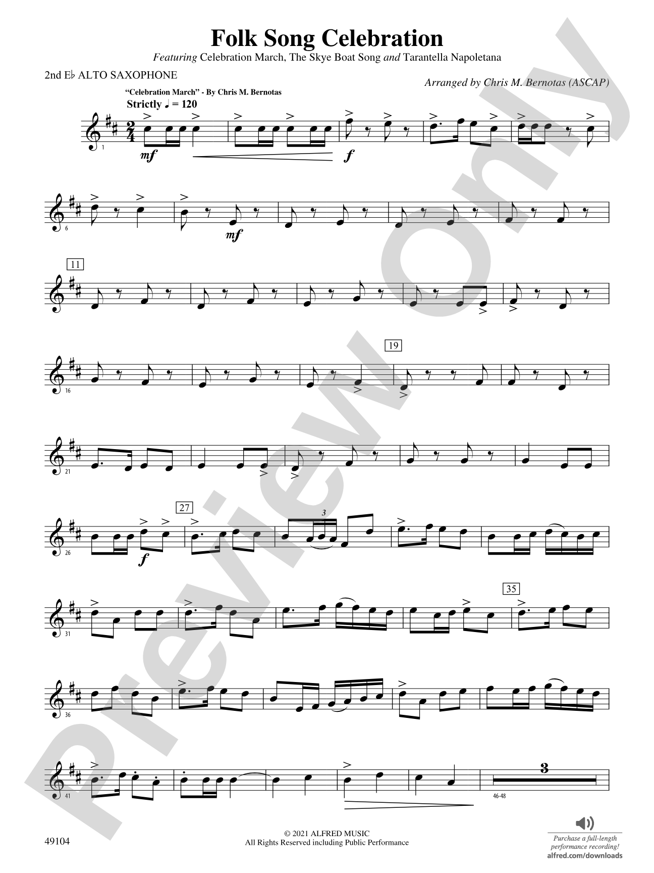 Folk Song Celebration: 2nd E-flat Alto Saxophone