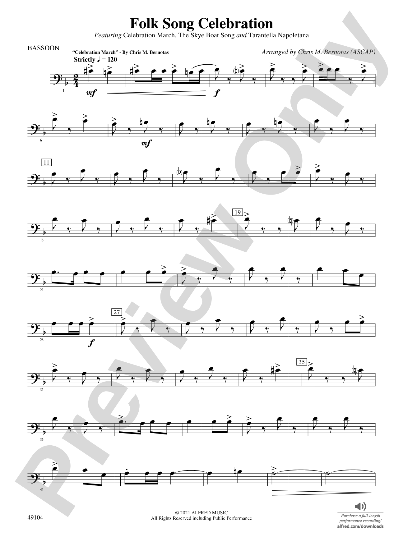 Folk Song Celebration: Bassoon