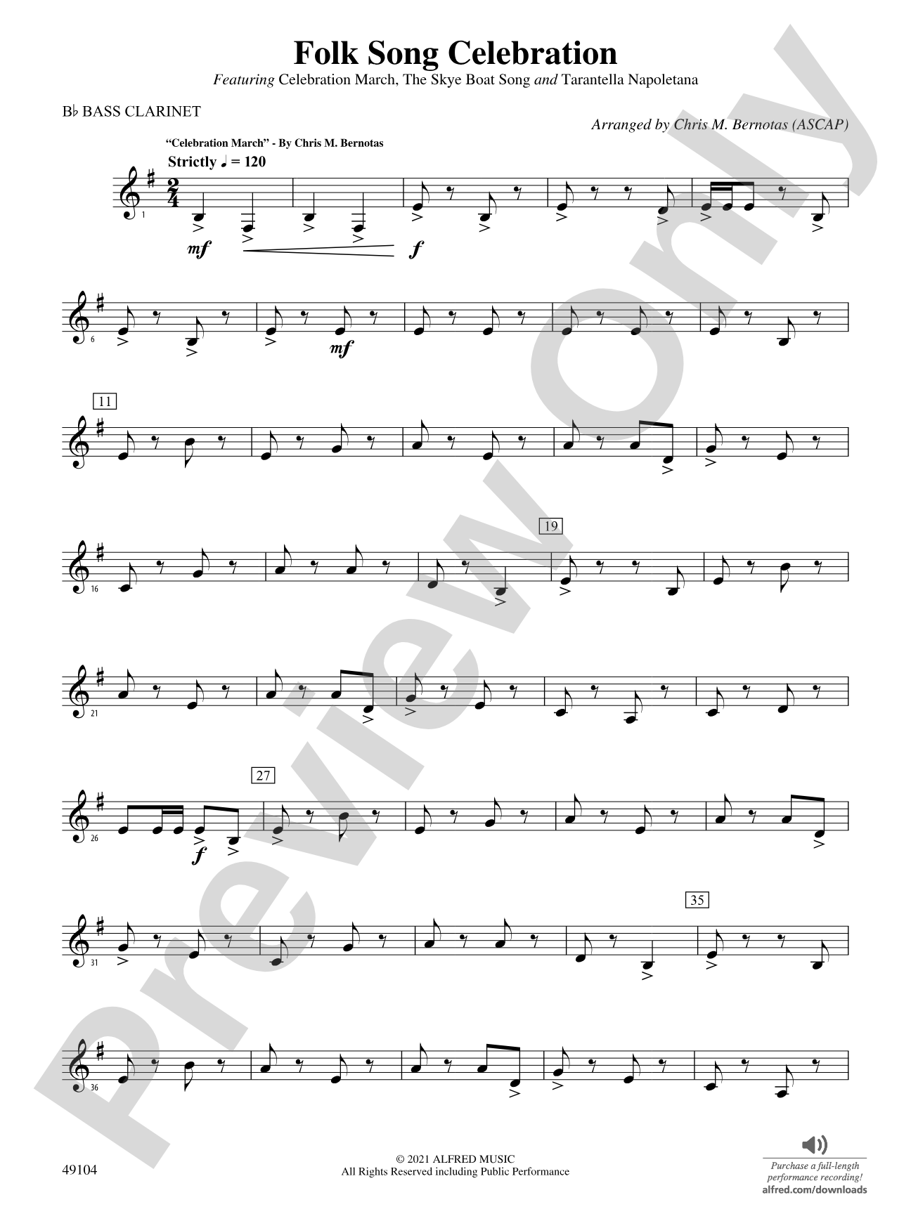 Folk Song Celebration: B-flat Bass Clarinet