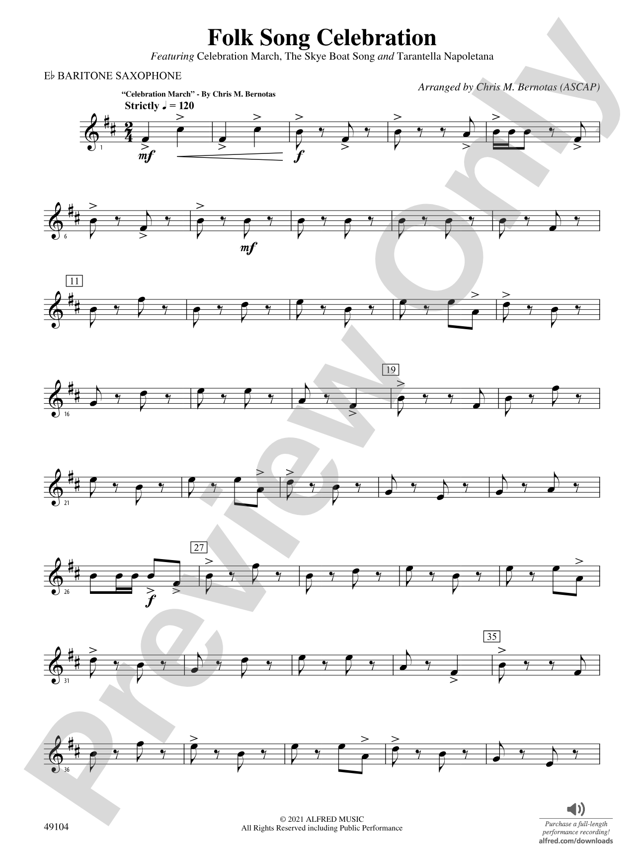 Folk Song Celebration: E-flat Baritone Saxophone