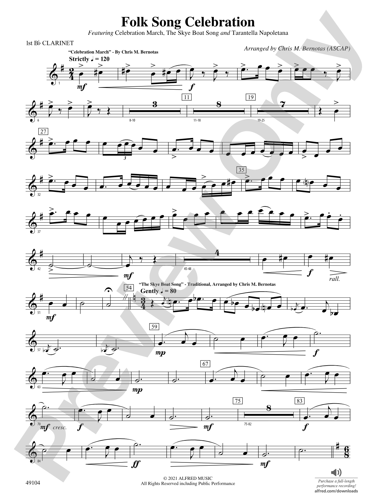 Folk Song Celebration: 1st B-flat Clarinet