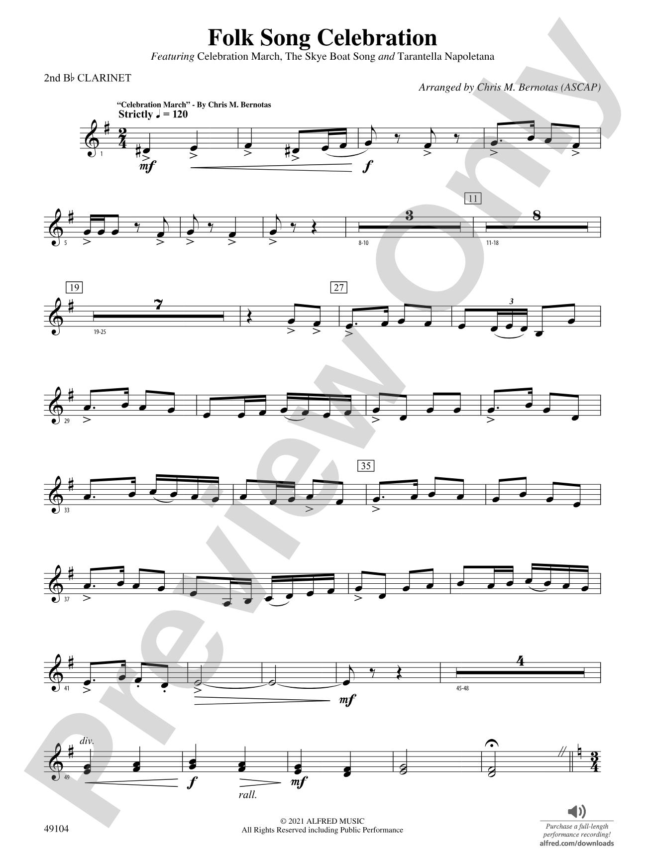 Folk Song Celebration: 2nd B-flat Clarinet