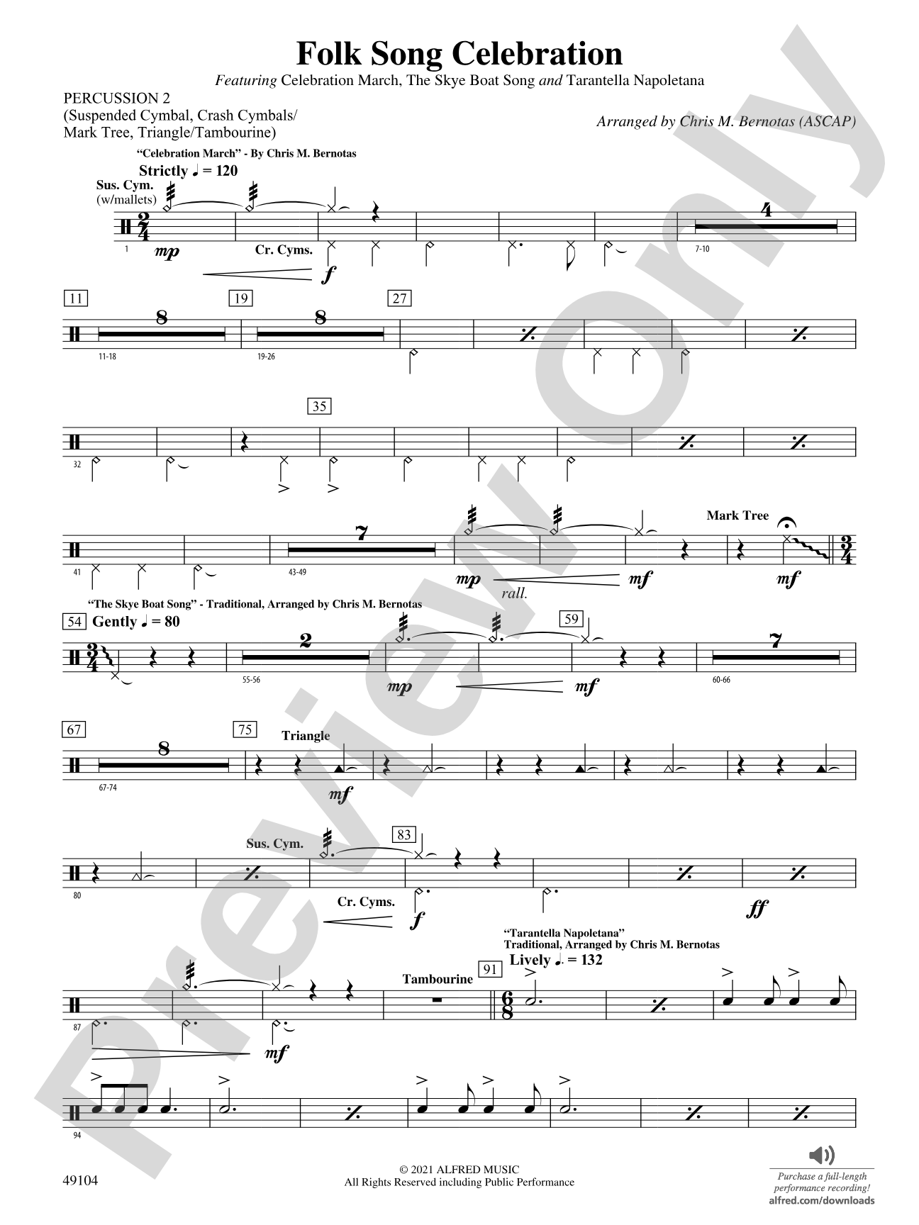 Folk Song Celebration: 2nd Percussion