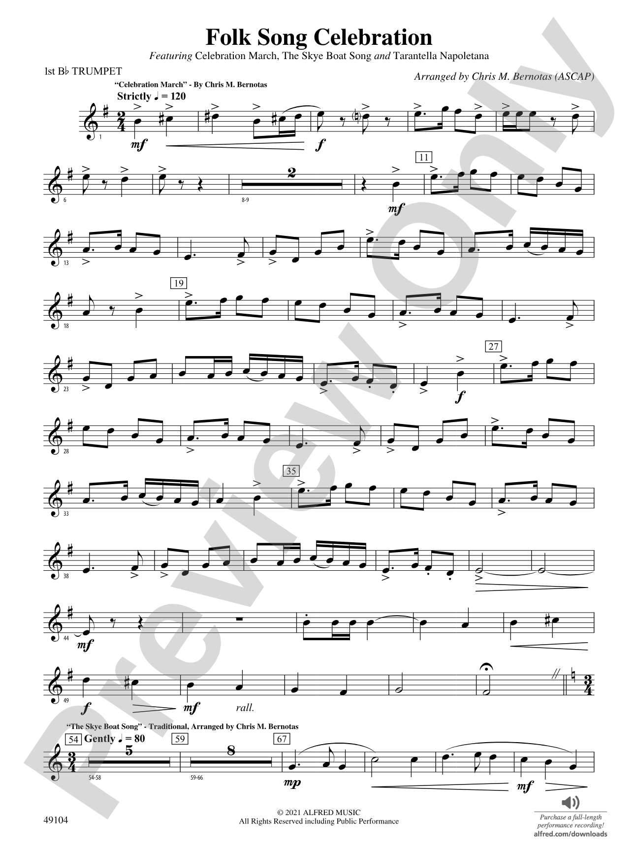 Folk Song Celebration: 1st B-flat Trumpet