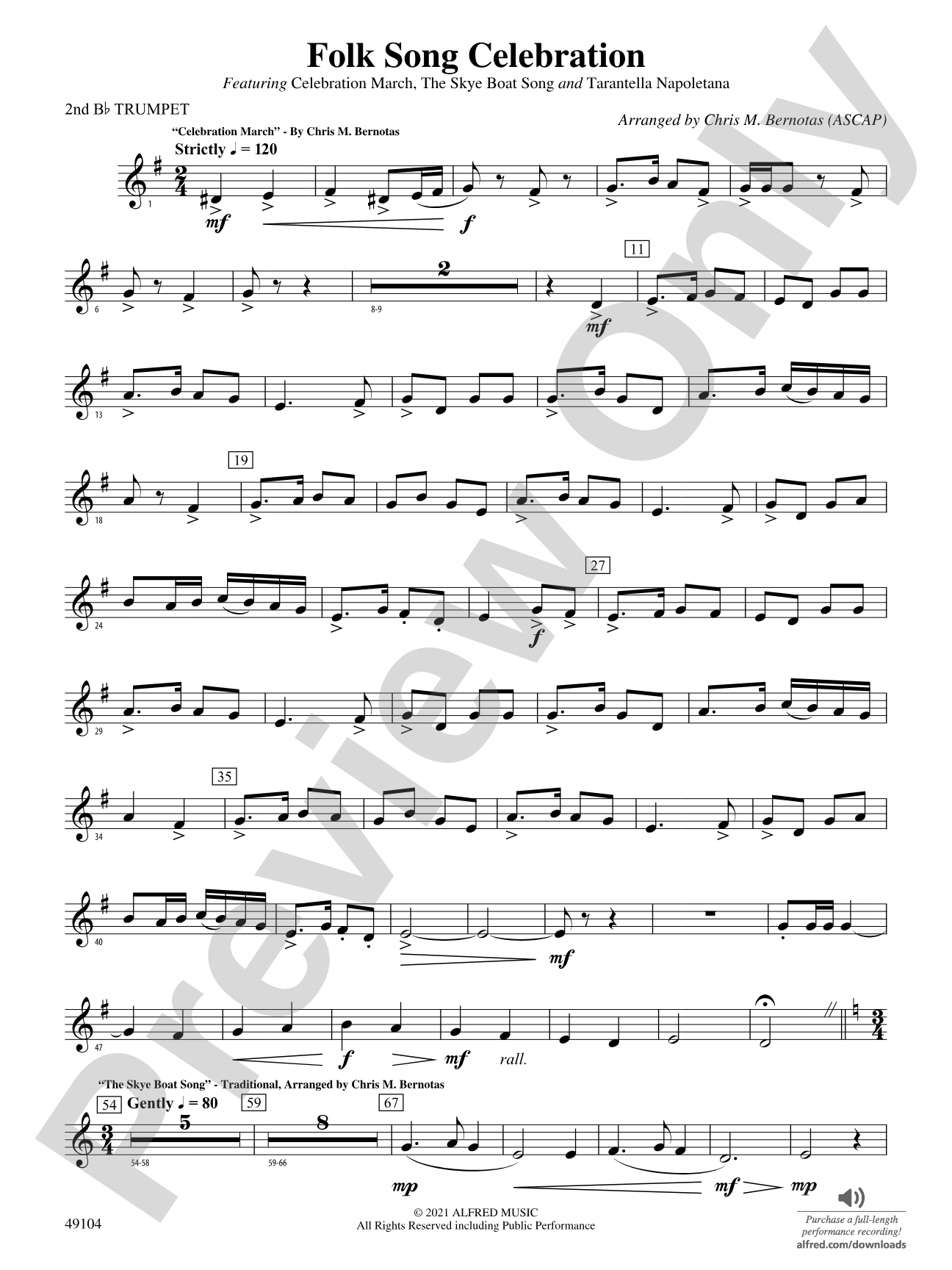 Folk Song Celebration: 2nd B-flat Trumpet