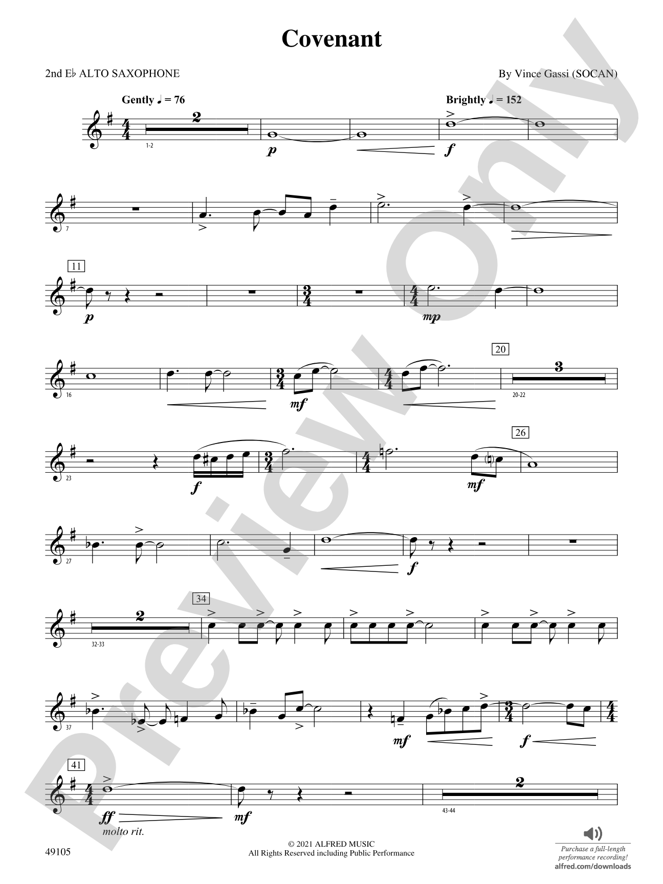 Covenant: 2nd E-flat Alto Saxophone