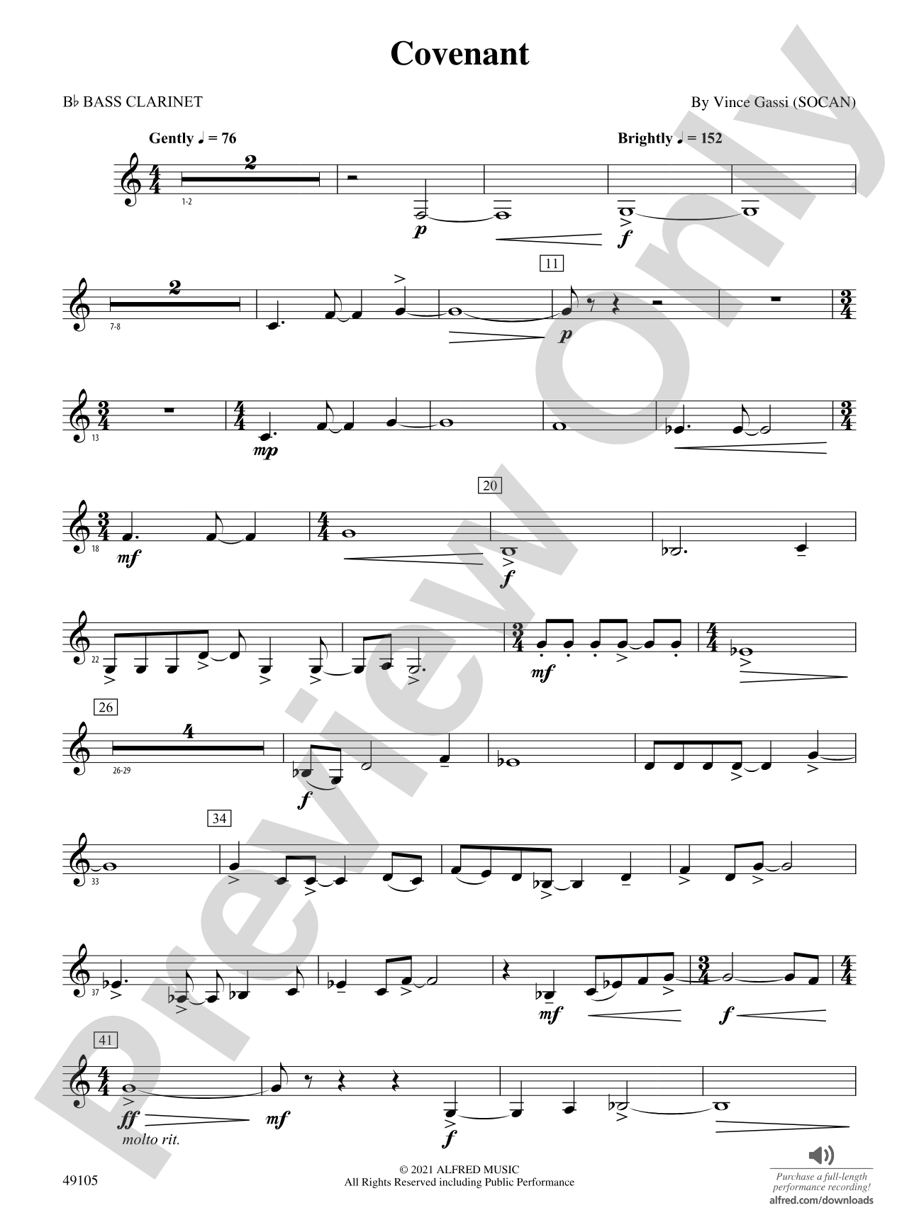 Covenant: B-flat Bass Clarinet