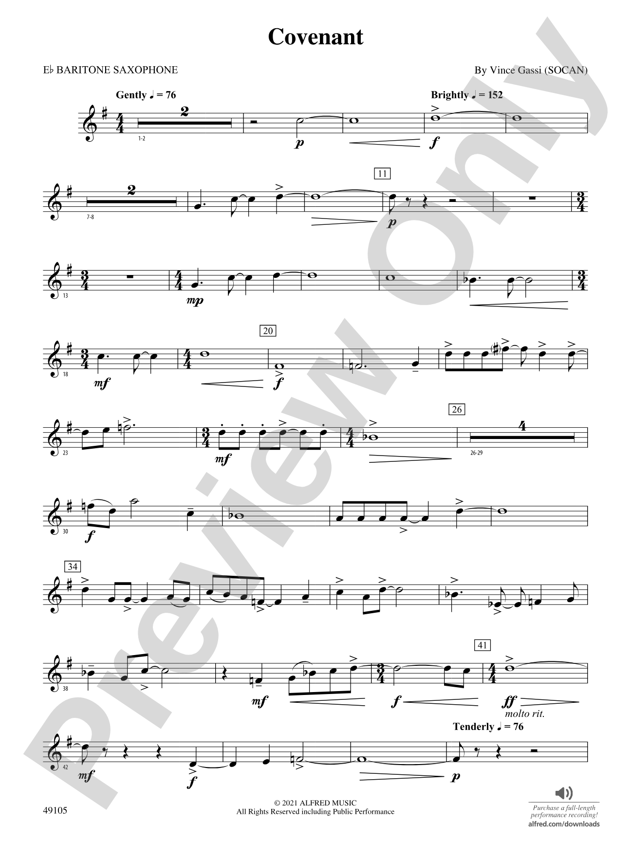 Covenant: E-flat Baritone Saxophone
