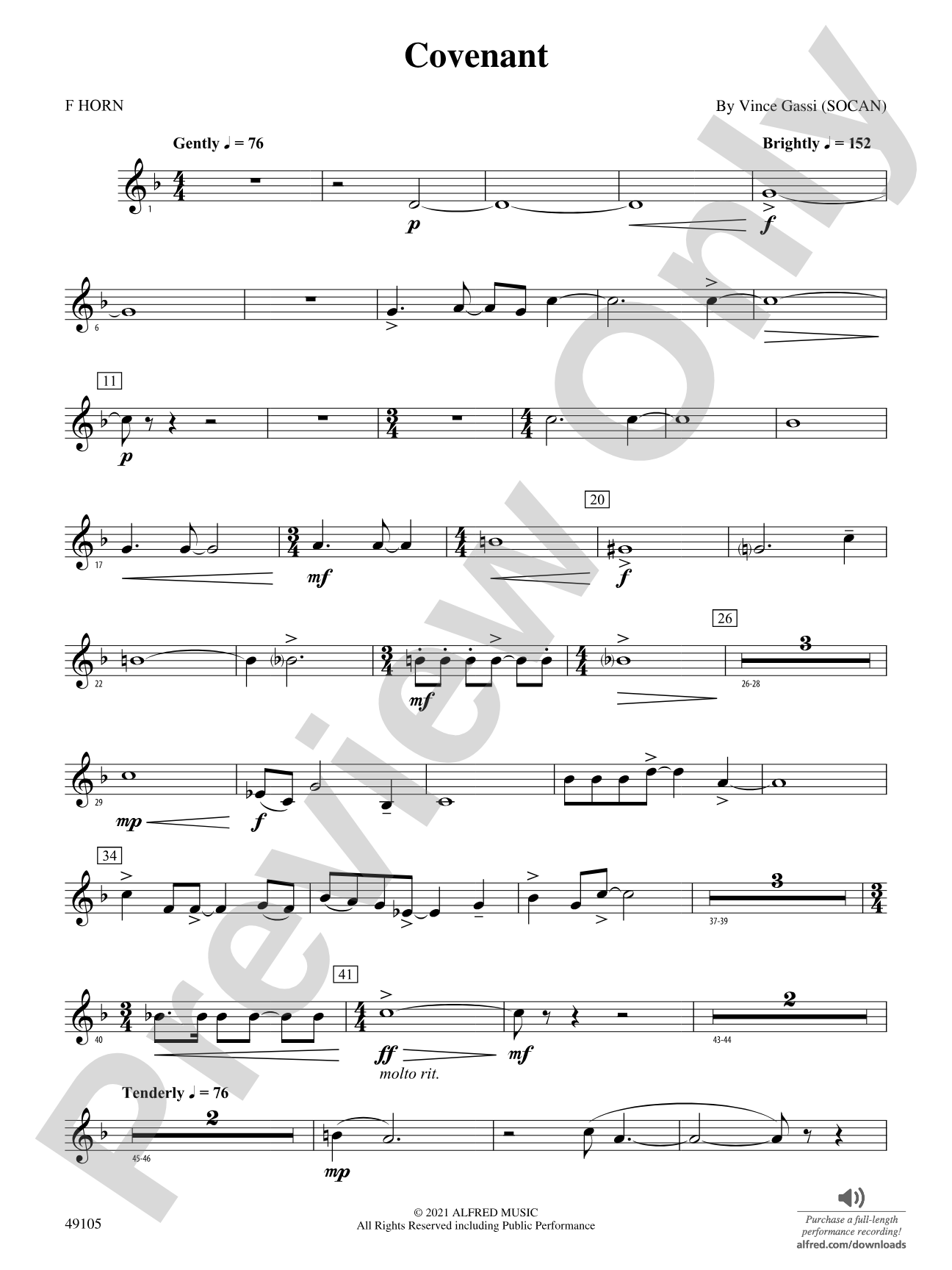 Covenant: 1st F Horn