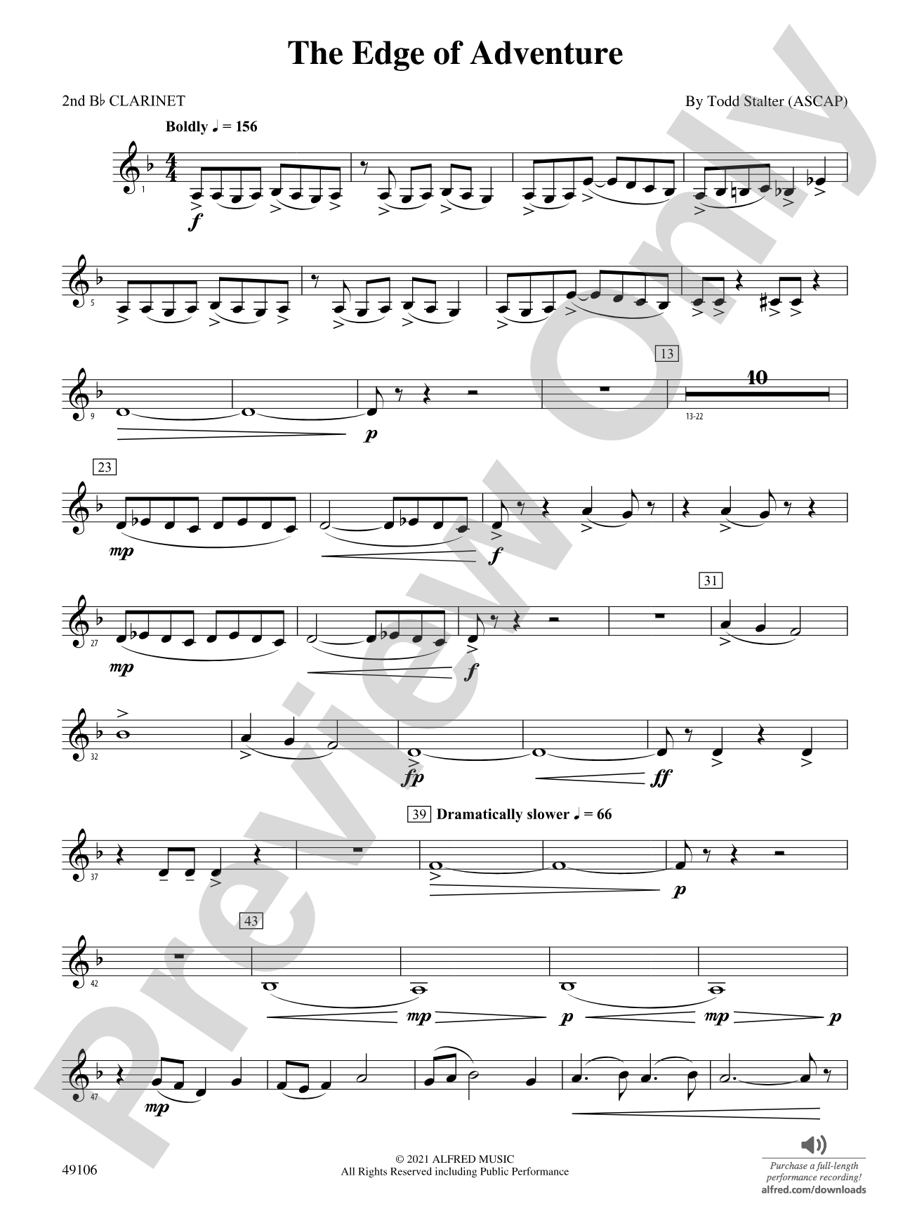 The Edge of Adventure: 2nd B-flat Clarinet