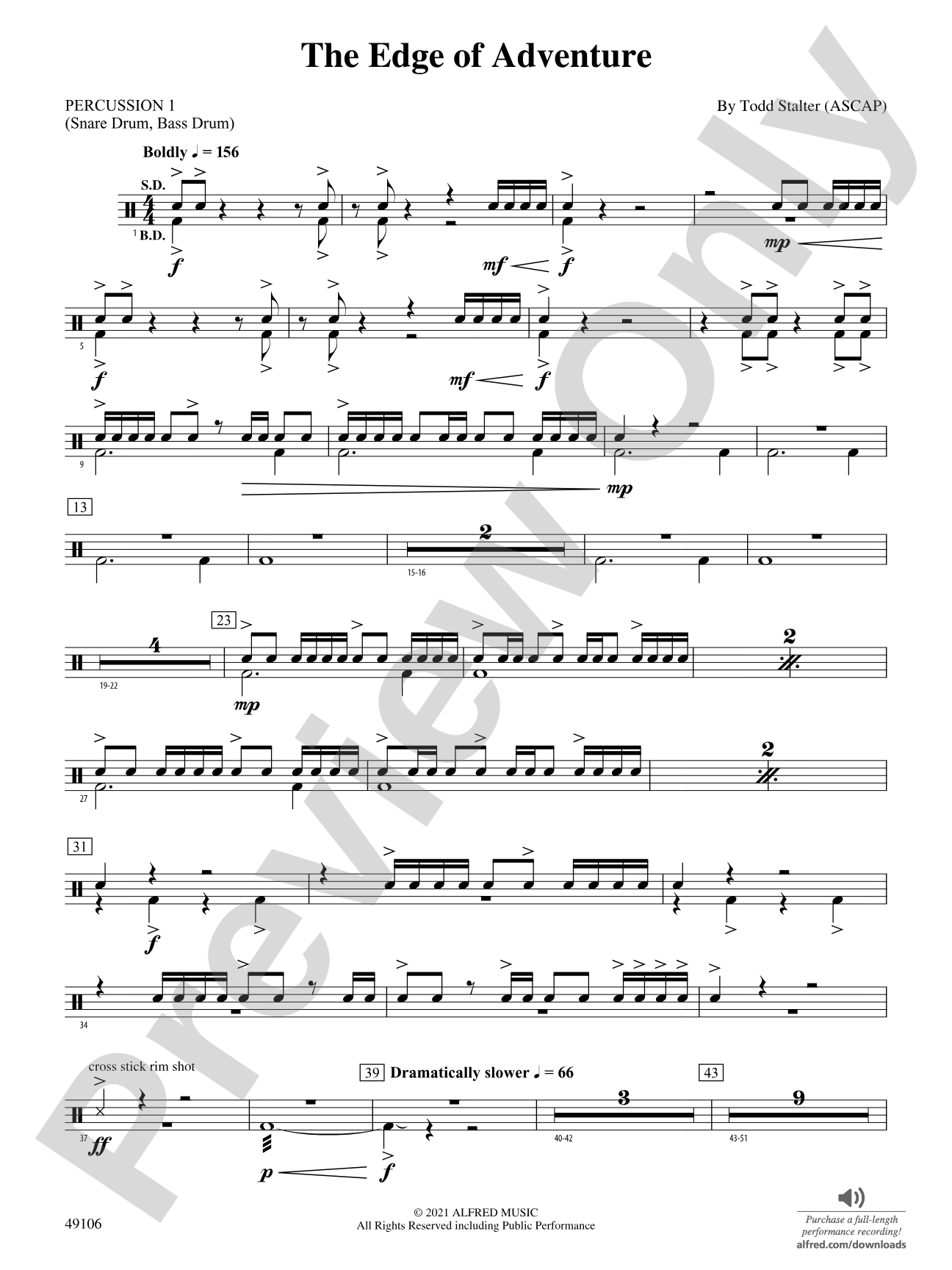 The Edge of Adventure: 1st Percussion