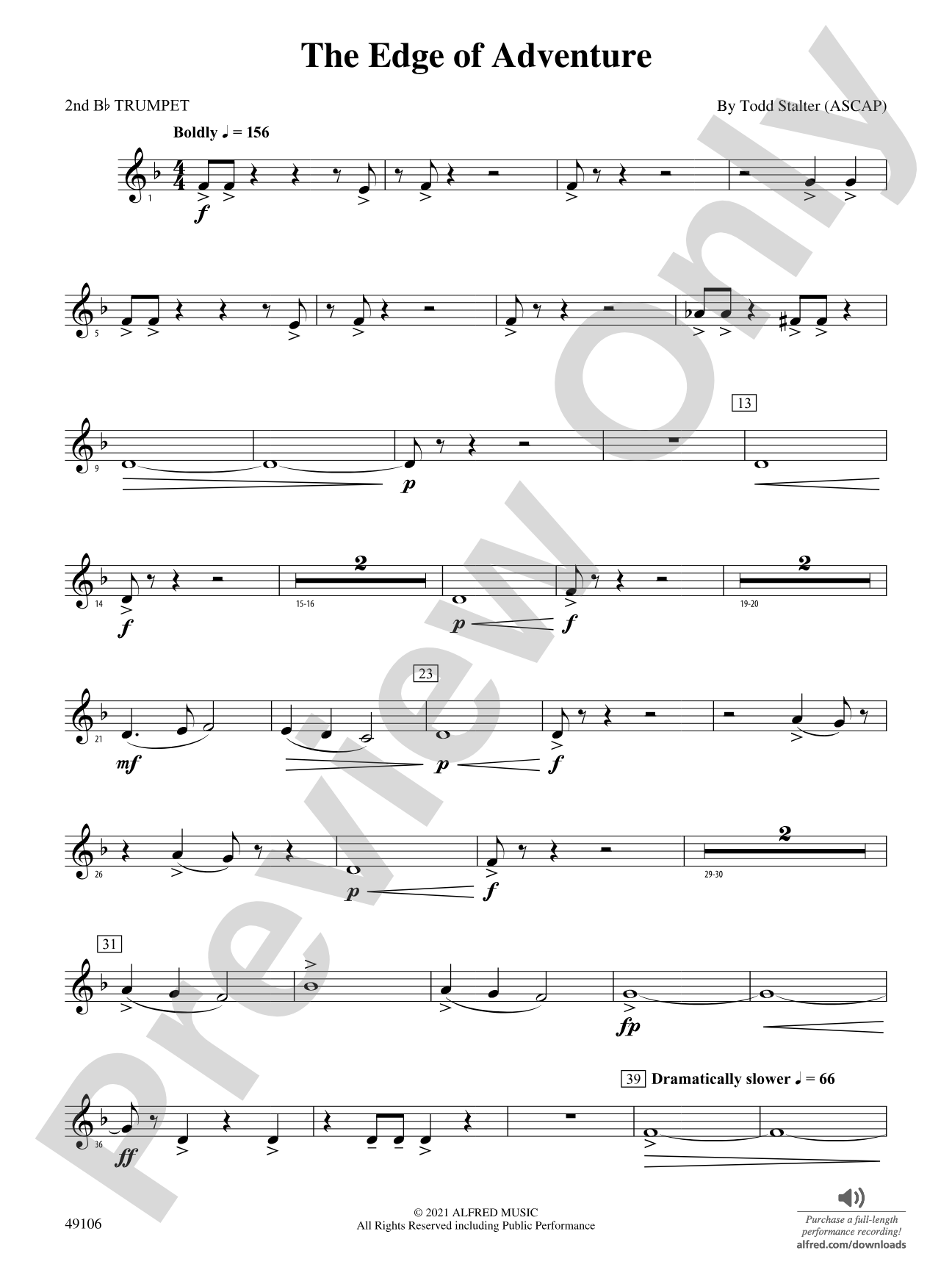 The Edge of Adventure: 2nd B-flat Trumpet