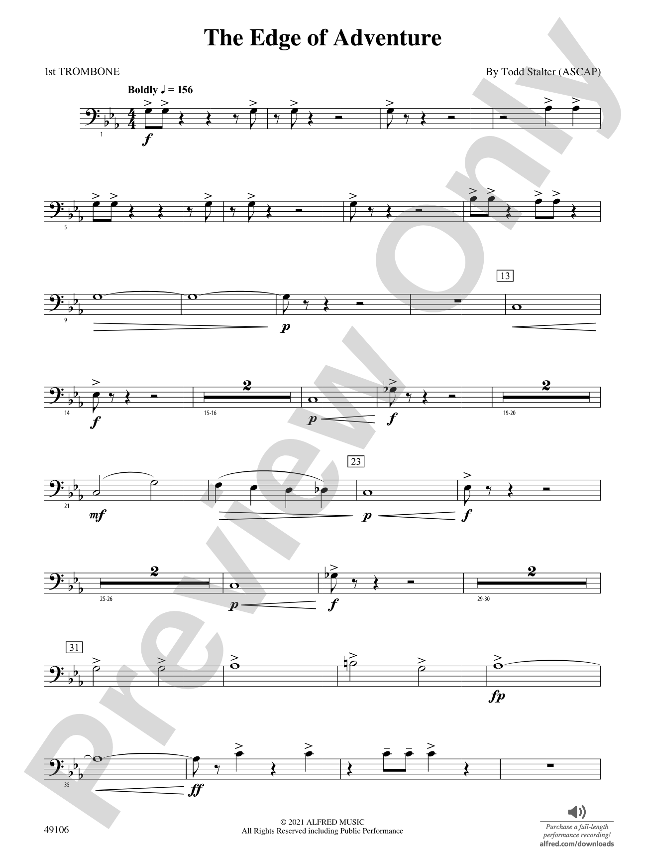 The Edge of Adventure: 1st Trombone