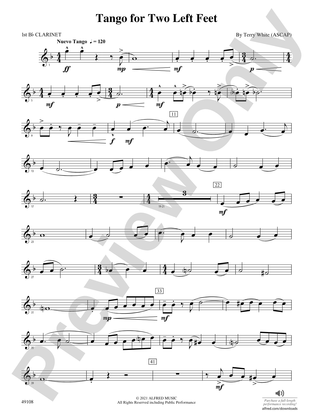 Tango for Two Left Feet: 1st B-flat Clarinet